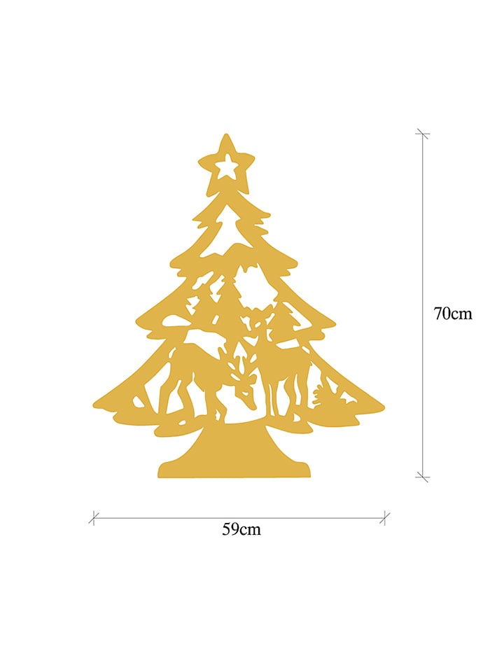 ABERTO DESIGN LED-Wanddekor in Gold - (B)59 x (H)70 cm günstig kaufen onesize