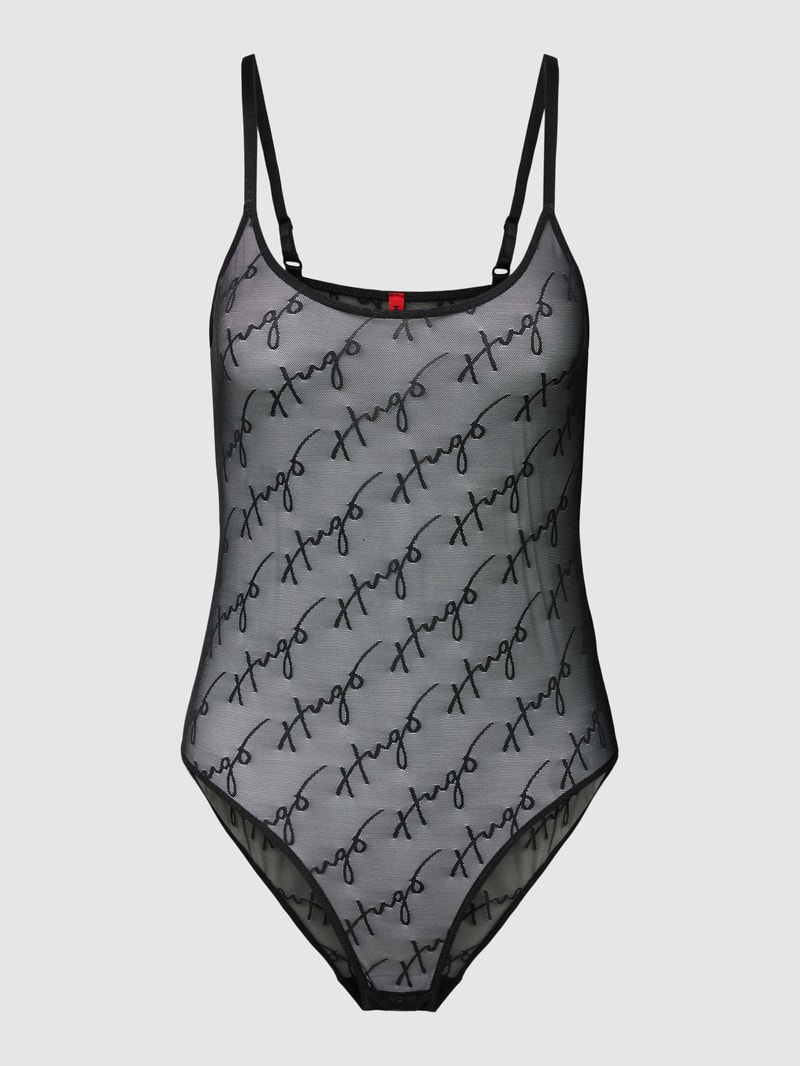 Body mit Logo-Muster in schwarz