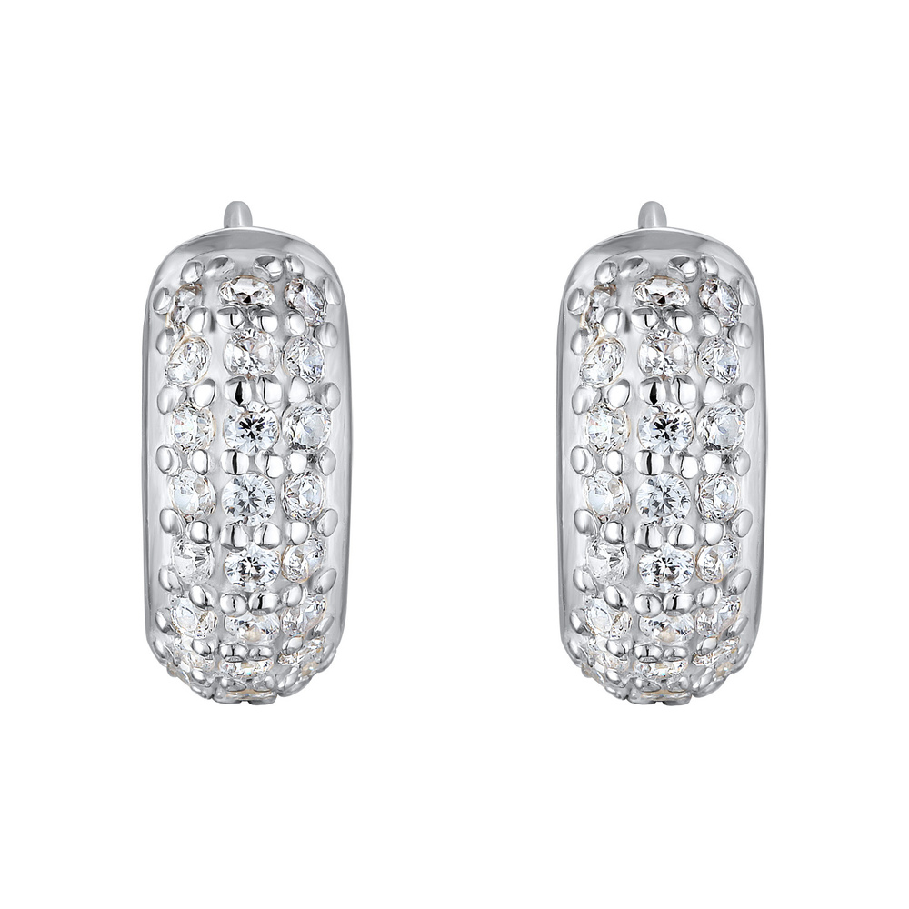 KUZZOI KUZZOI Boucles d'Oreilles Hommes Créoles étincelantes avec zirconium en argent st Boucles d'oreilles
