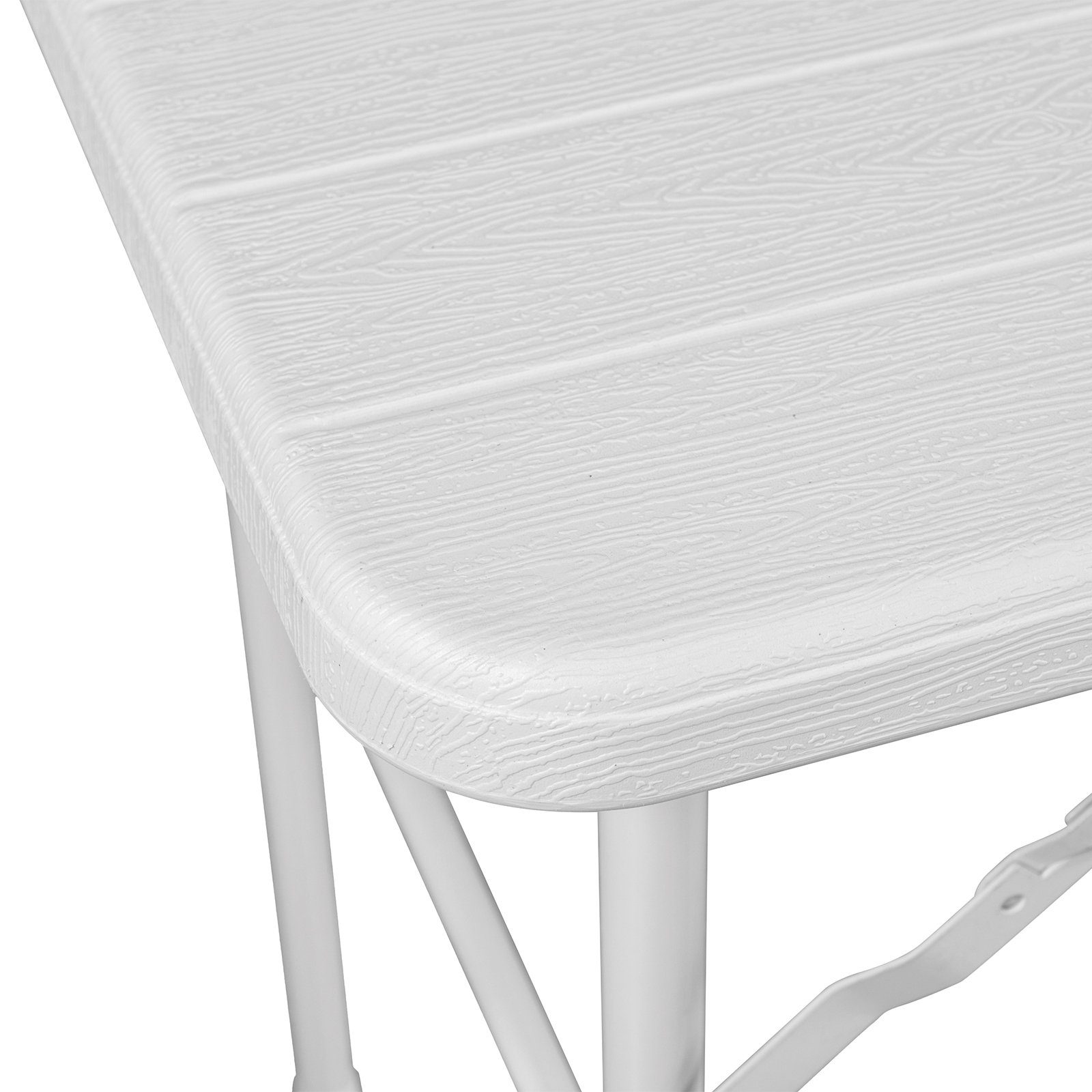 HATTORO Bierzeltgarnitur, (Set, 3-tlg., 1 Tisch mit 2 Bänken), Klappbar, Holzoptik, 120cm lang