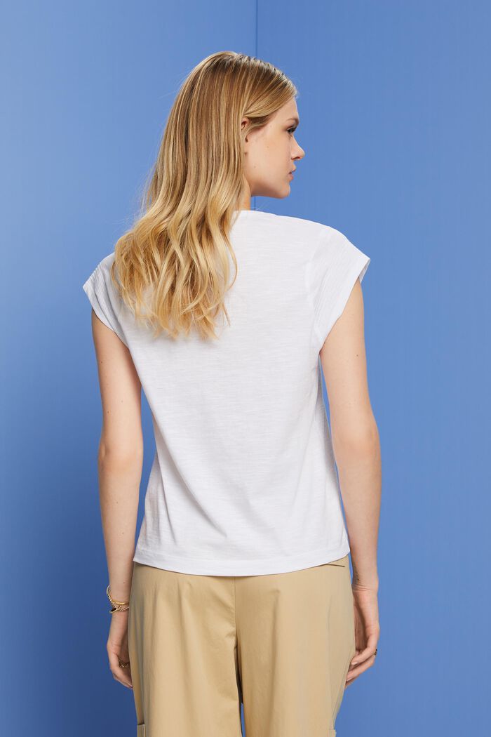 T-Shirt mit V-Ausschnitt, 100 % Baumwolle