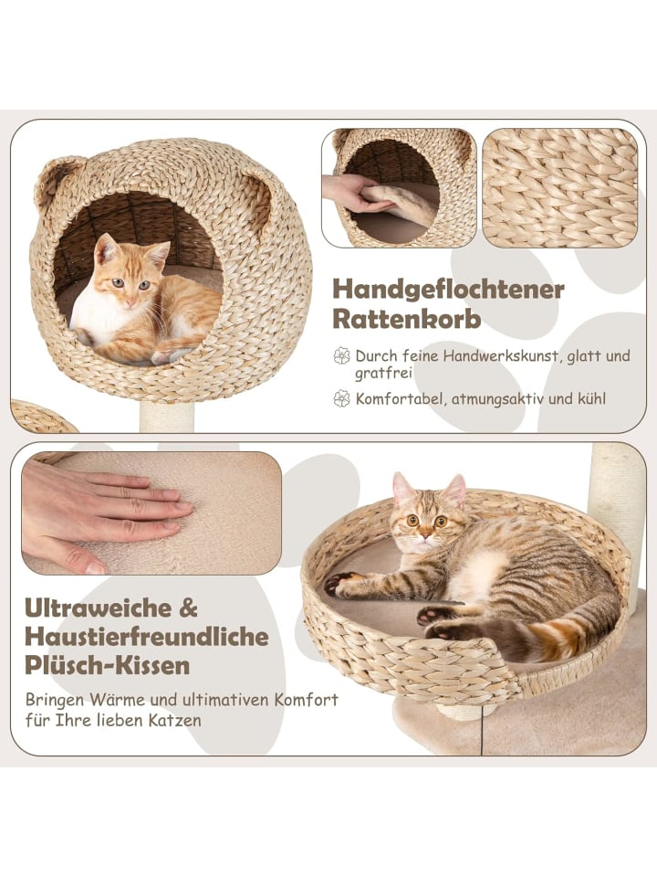 COSTWAY Katzenbaum mit Höhle in Beige günstig kaufen onesize