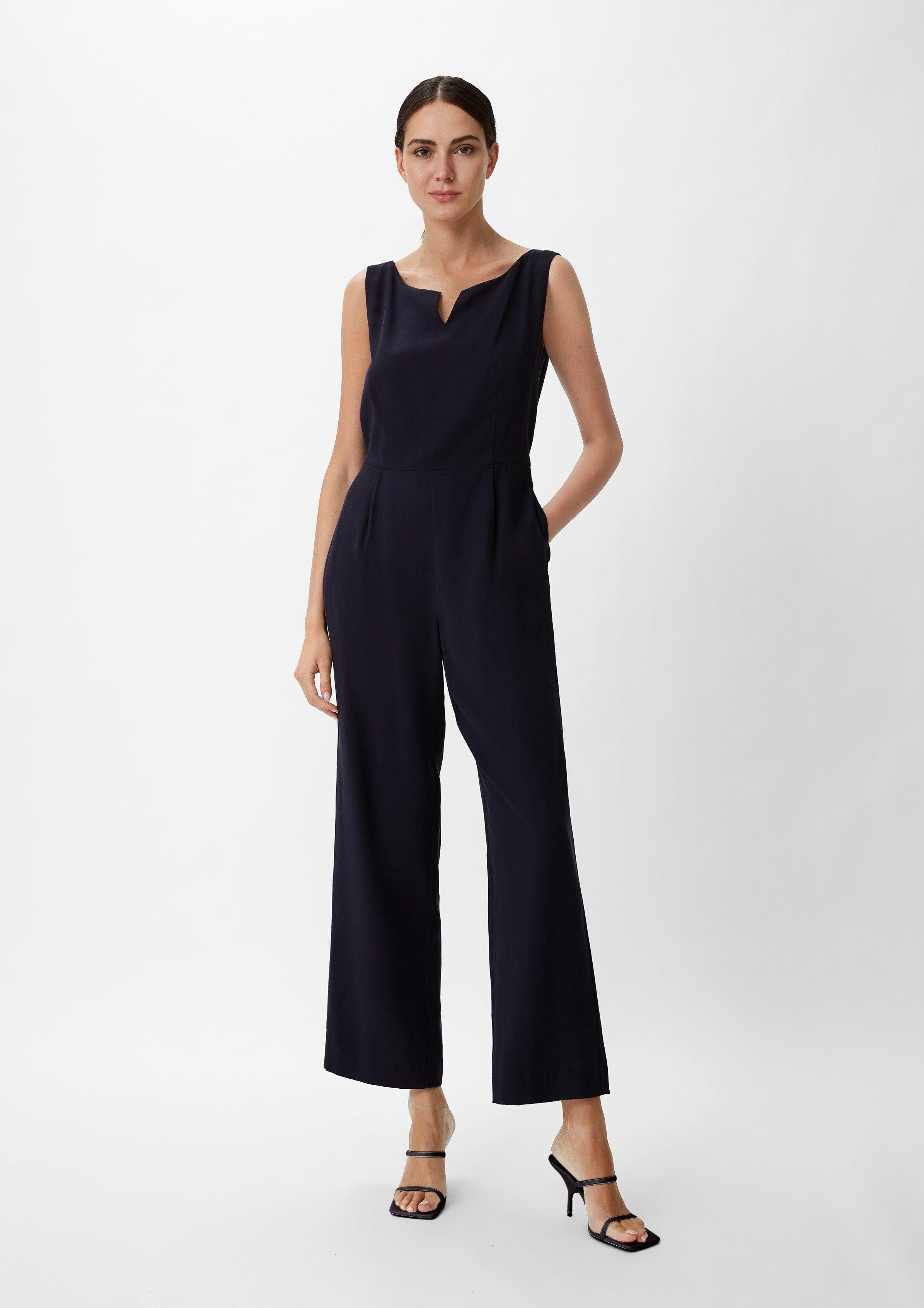 Comma Overall Eleganter Jumpsuit mit Piquéstruktur
