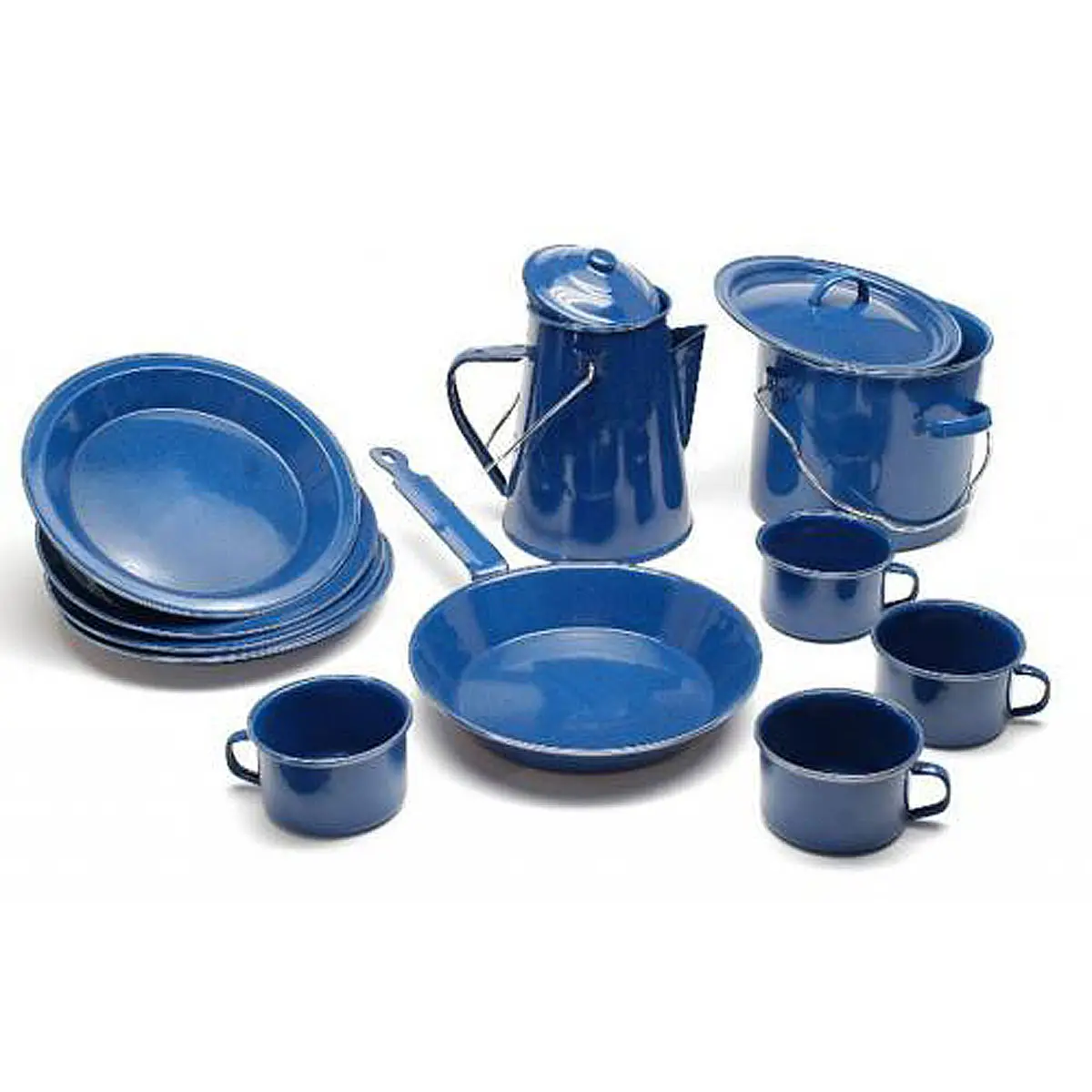 Emaille Kochset Western 13-teilig blau