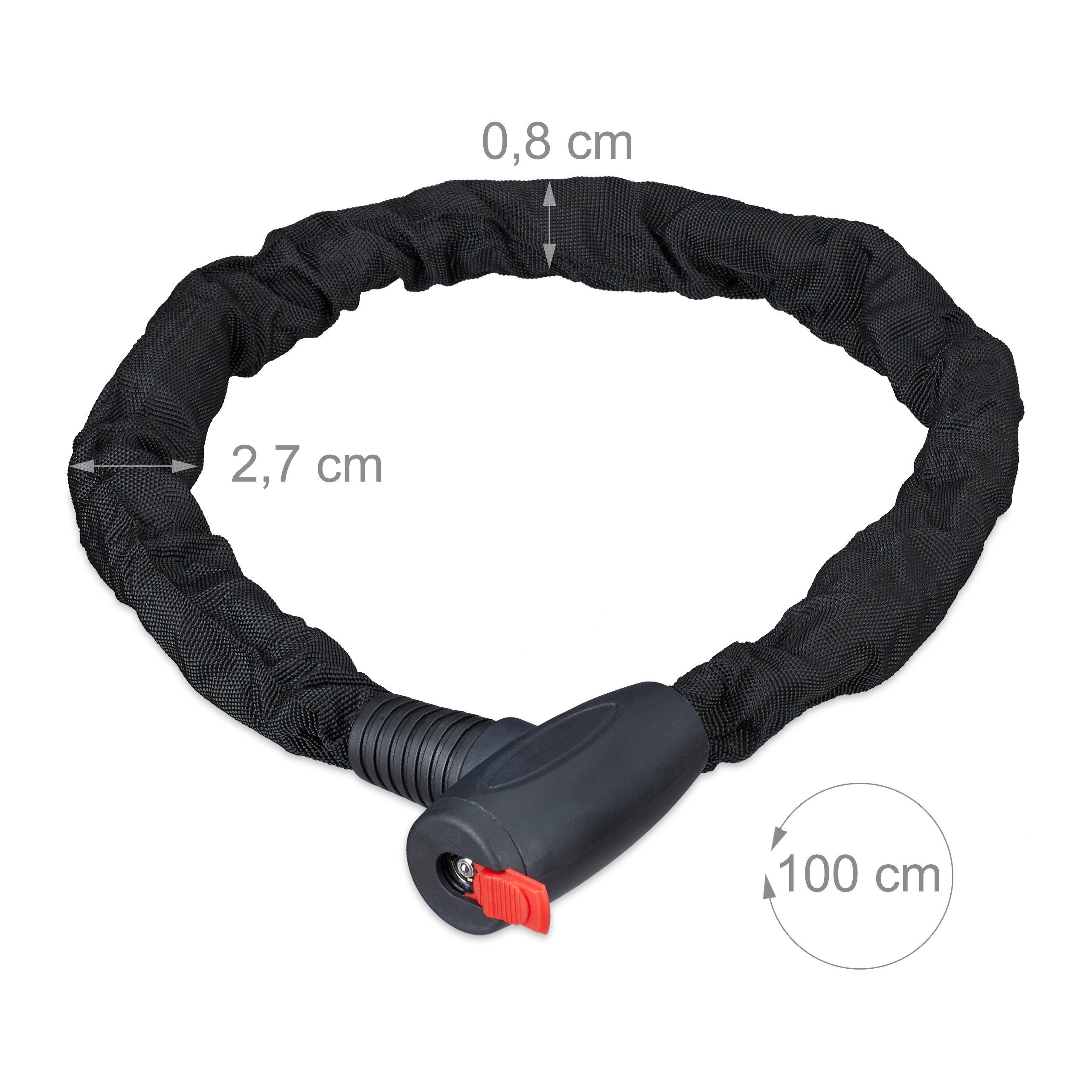relaxdays Kettenschloss Kettenschloss SECURE 100cm