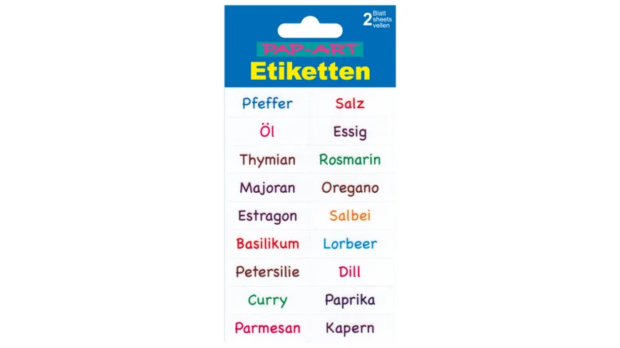 PAP-ART Einmach-Etiketten Gewürze