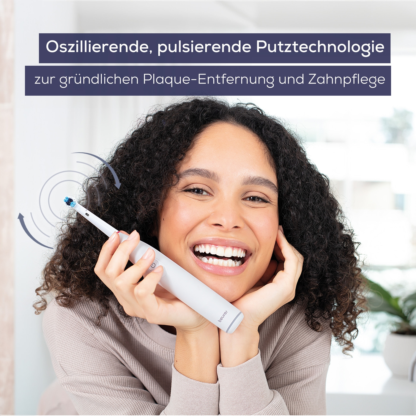 Beurer Elektrische Zahnbürste TB 30-2 individuelle Reinigungsprogramme und integrierter 2-Minuten-Timer für perfekte Reinigung