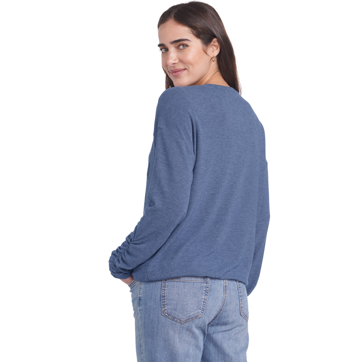 Damen Langarmshirt mit Message-Print