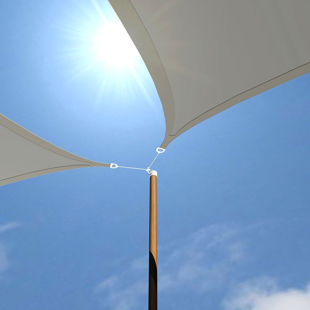 AMANKA 4 x 4 x 4 wasserabweisendes Polyester Sonnensegel
