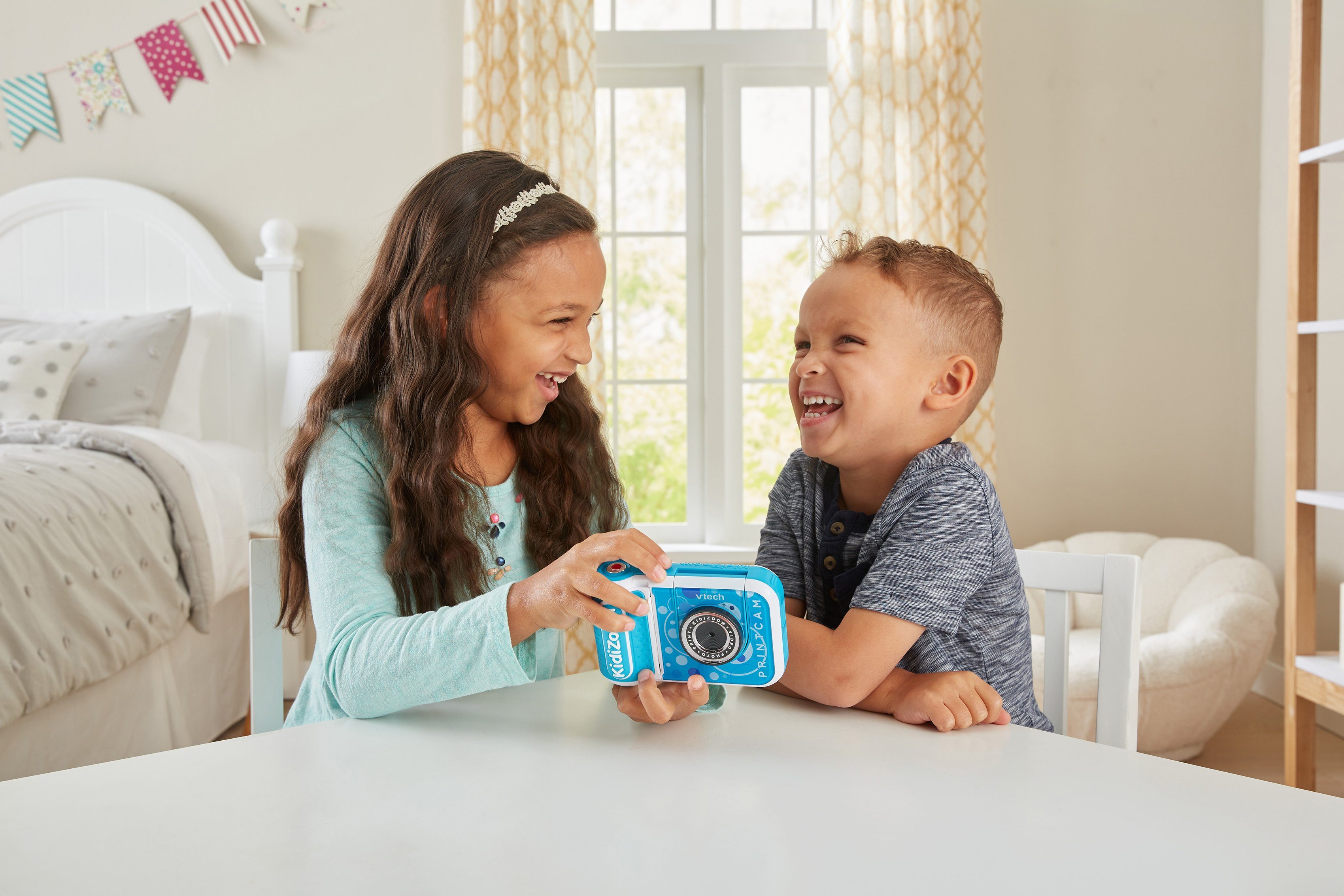 Vtech® KidiZoom Print Cam, blau Kinderkamera (5 MP, mit eingebautem Thermodrucker)