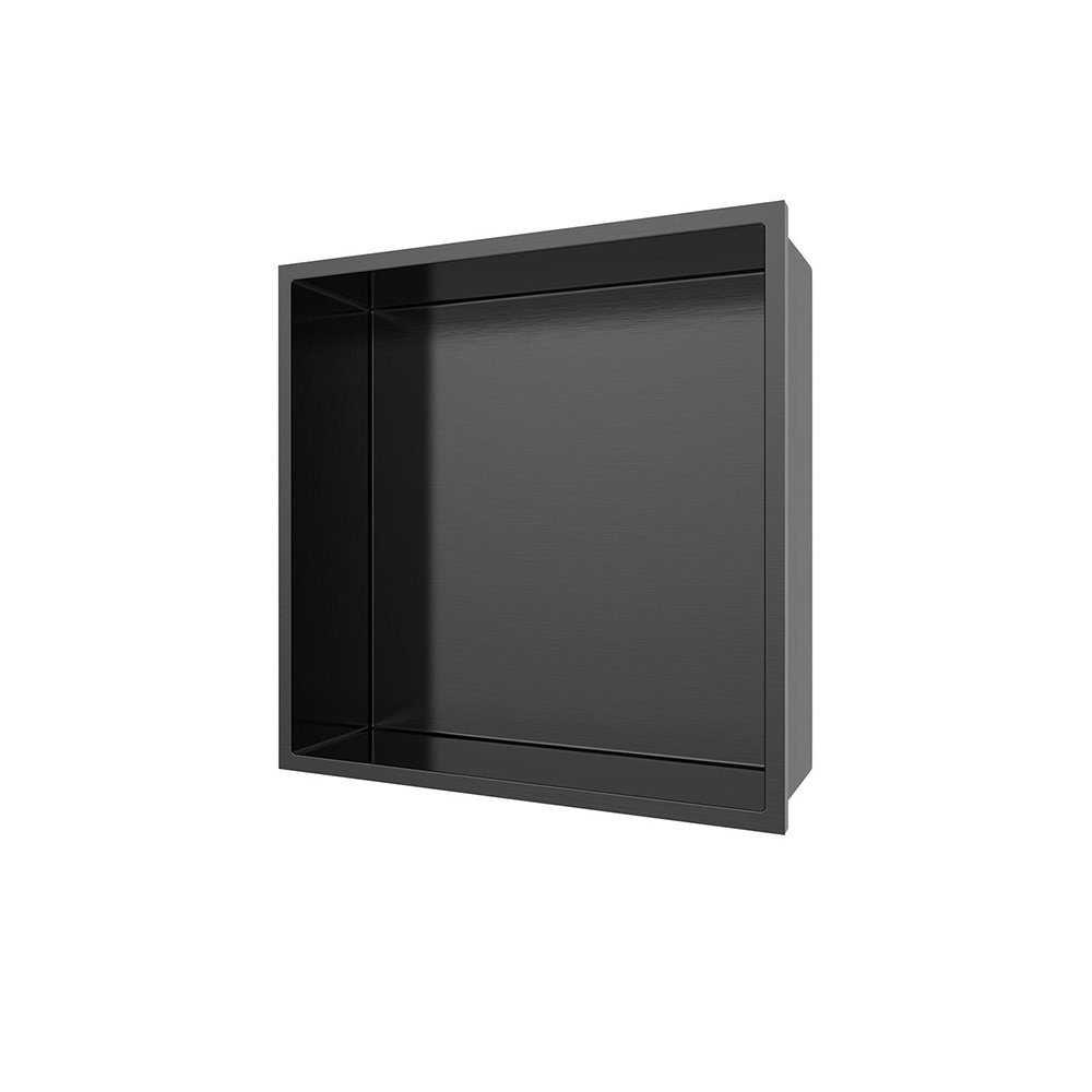 Aloni Regalaufsatz HEC30GG, (1-St), Aloni Wandnische Edelstahl grau gebürstet rostfrei 305x305x100mm