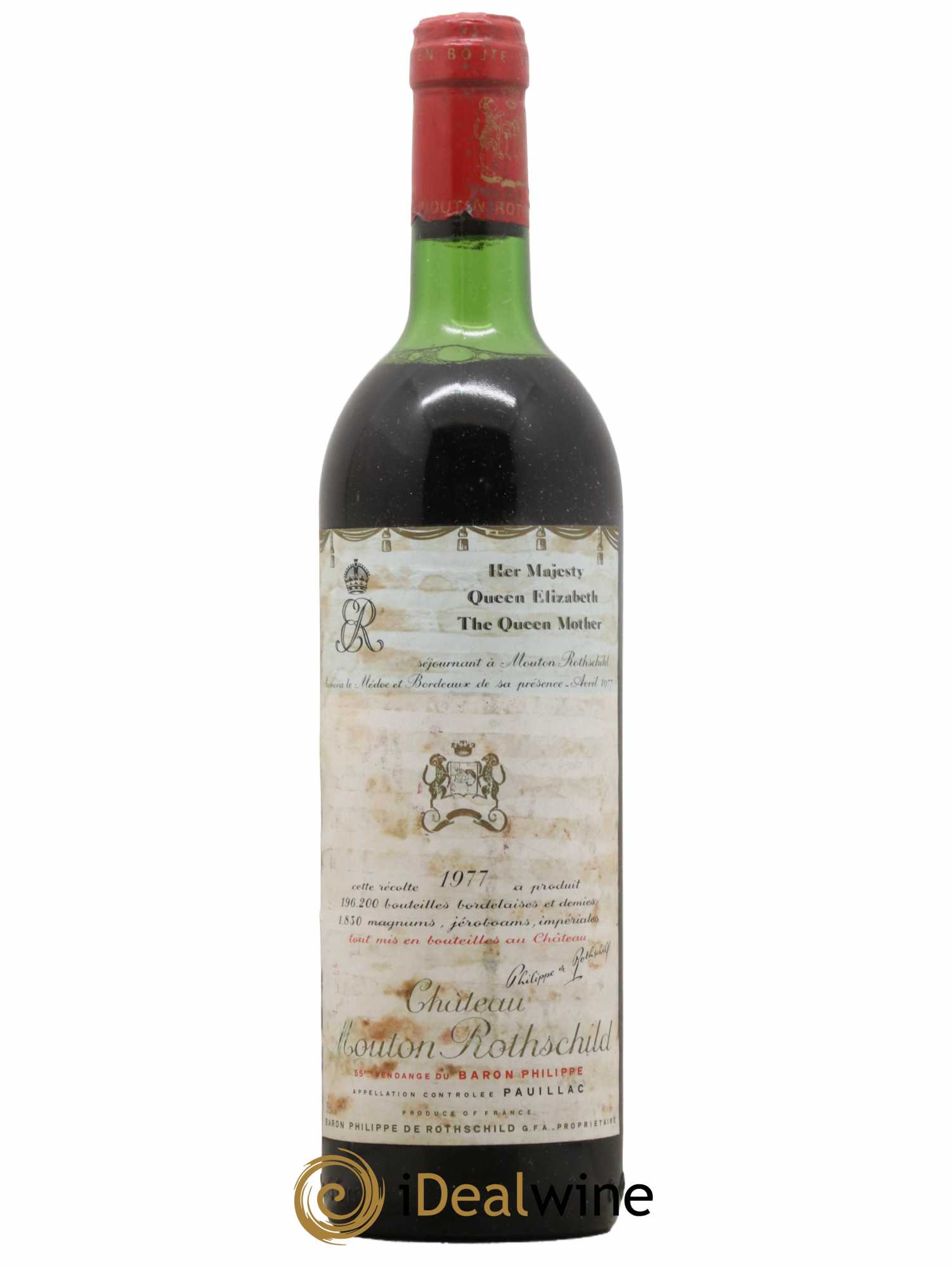 Château Mouton Rothschild 1er Grand Cru Classé  1977 - Lot de 1 Bouteille