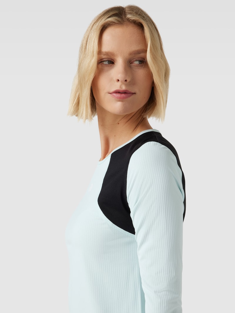 Longsleeve in Two-Tone-Machart in hellblau