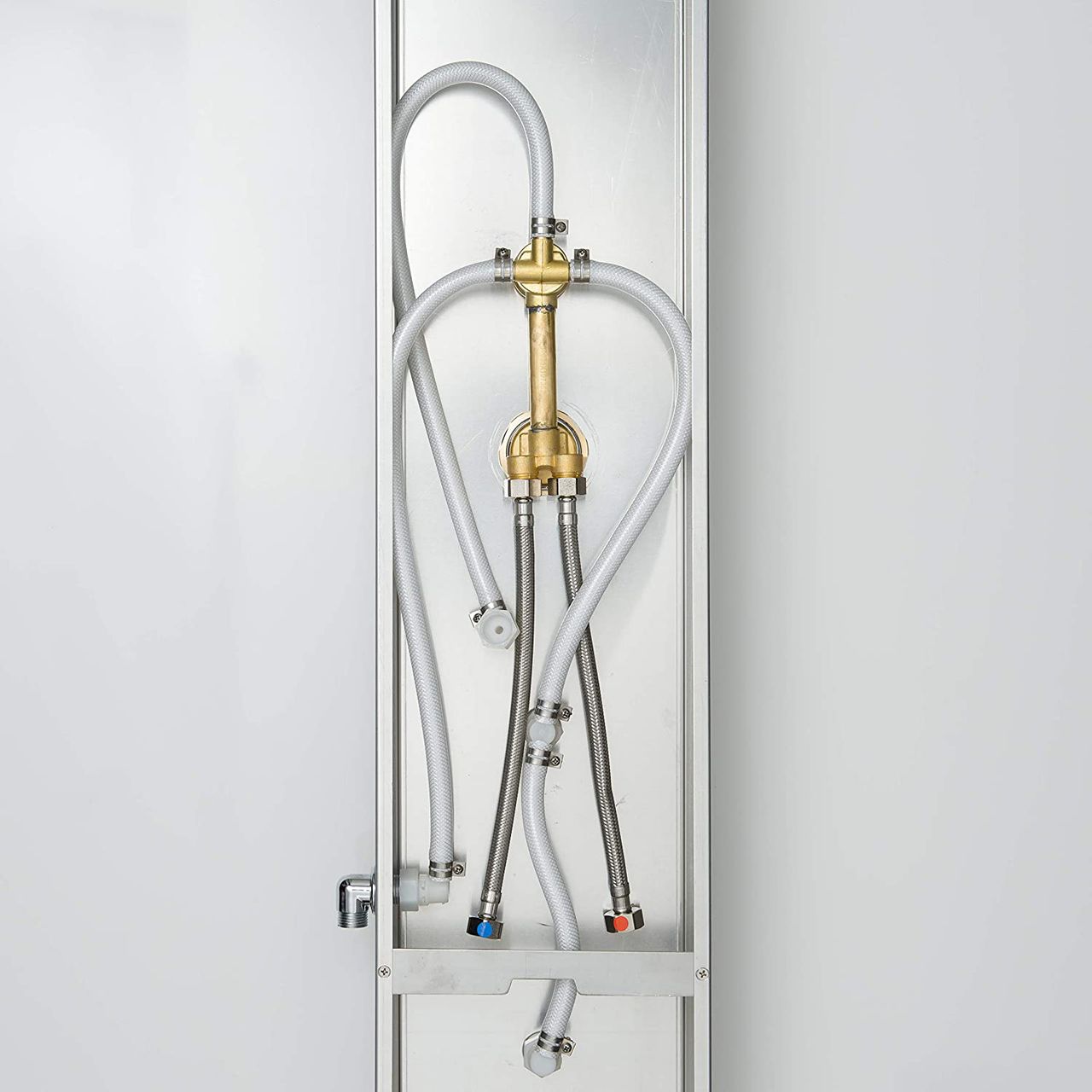 Schütte Duschpaneel Glas, Wellness Duschsystem mit Regendusche, Handbrause und Massagedüsen