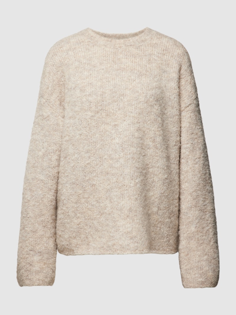 Strickpullover mit Rundhalsausschnitt Modell 'Glenda' in sand