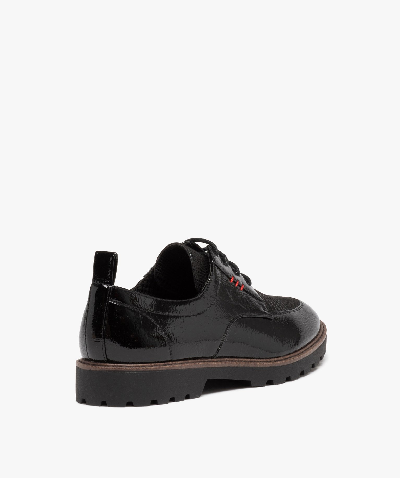 Derby verni avec semelle crantée femme noir | GEMO