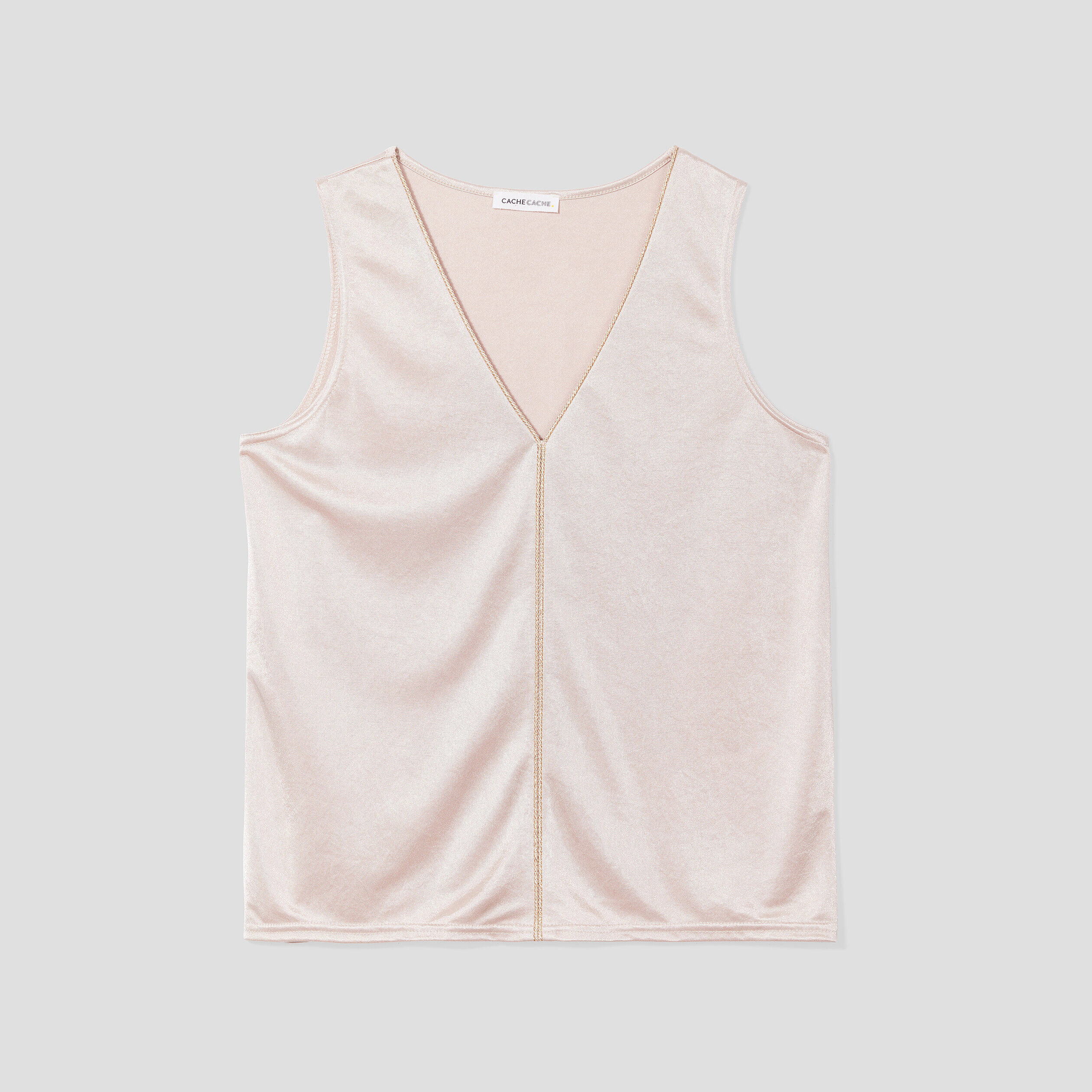 Blouse sans manches satin ecru femme | Cache Cache