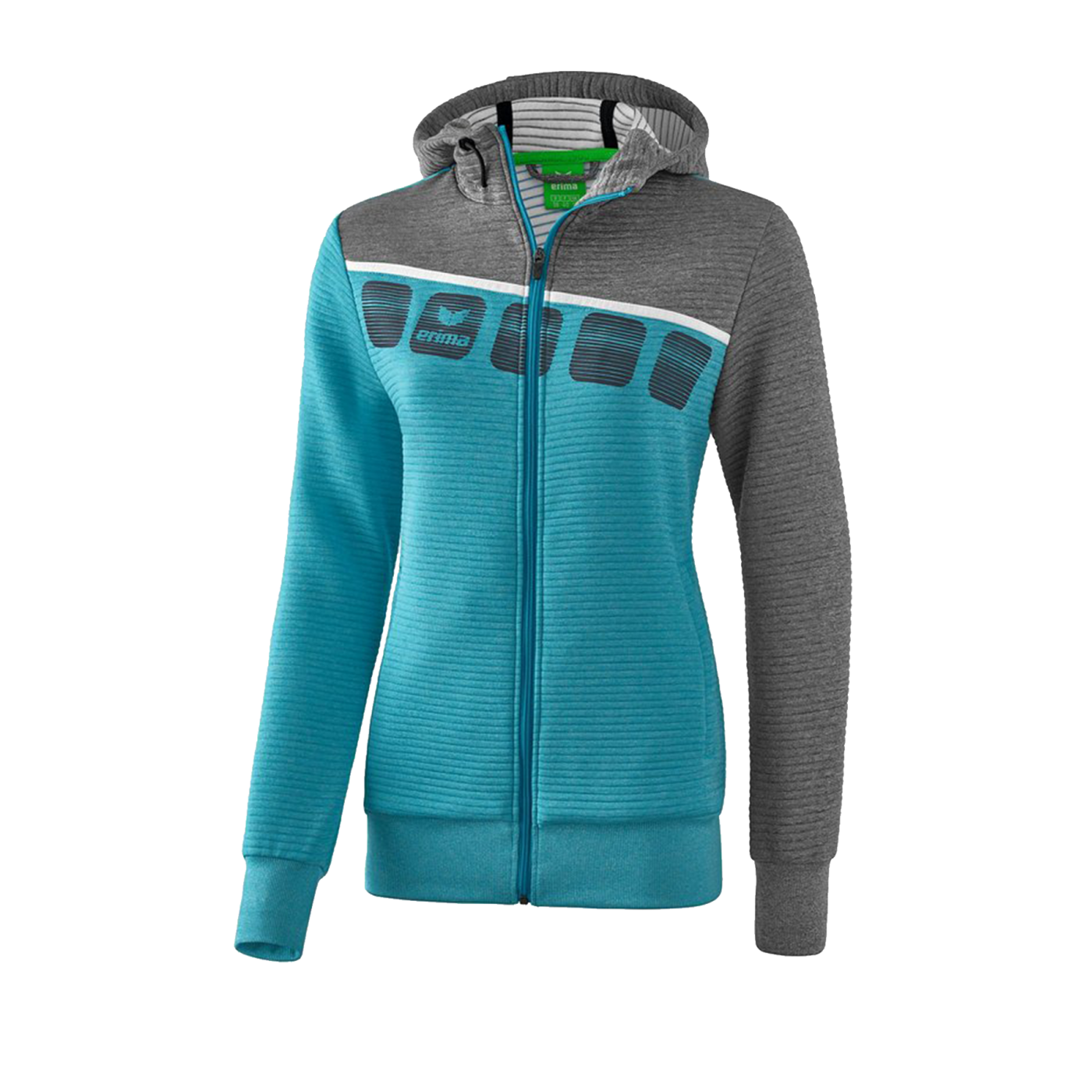 Erima 5-C Trainingsjacke Kapuze Damen Blau Grau
