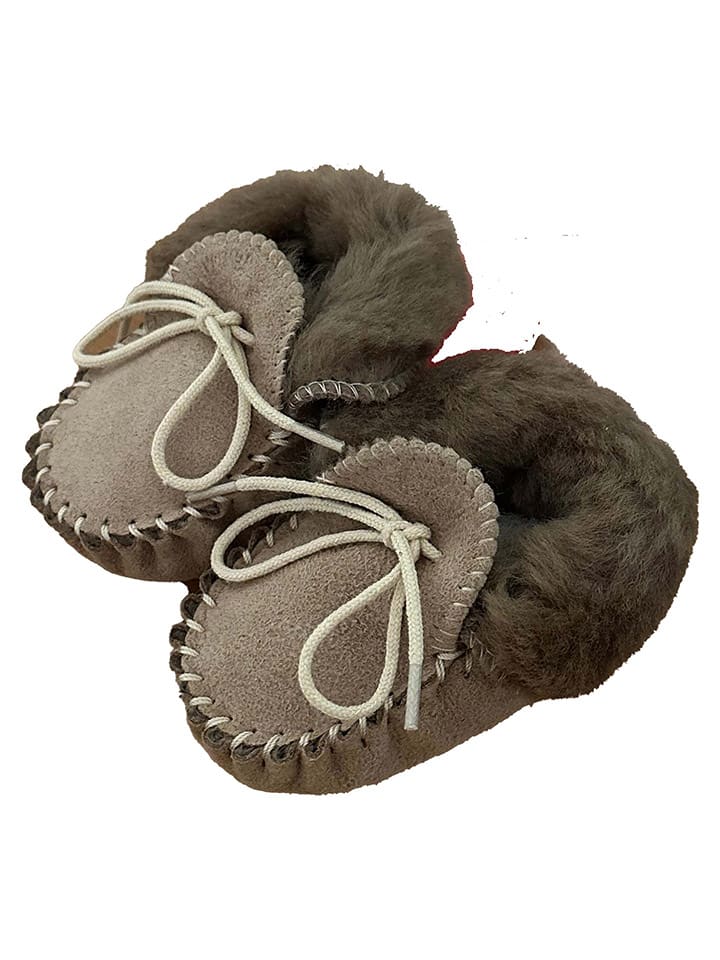 Kaiser Naturfellprodukte Leder-Mokassins in Braun günstig kaufen