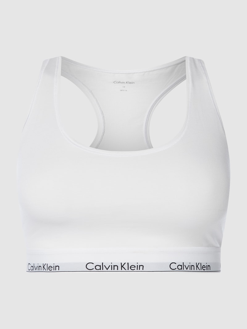 Bralette mit elastischem Logo-Bund in weiß