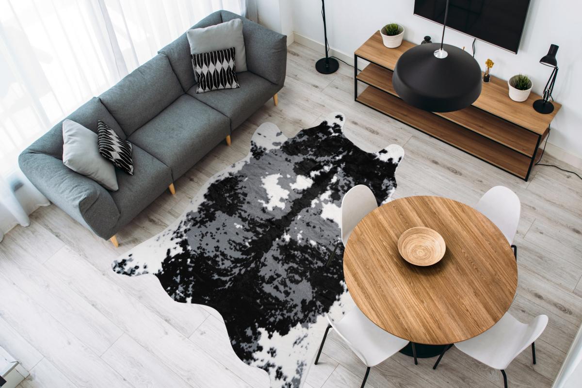 megusta Teppich Schwarz / Weiß 160cm x 230cm
