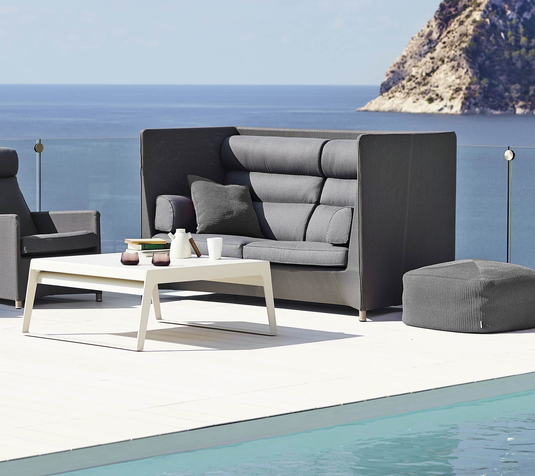 Cane - Line Loungesofa CANE-LINE Diamond Highback 2-Sitzer Sofa Grey, Cane-line Tex Rahmen