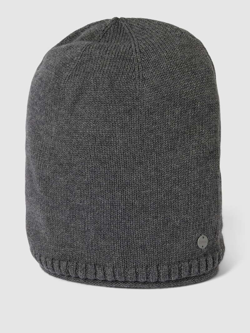 Beanie mit geripptem Abschluss in anthrazit