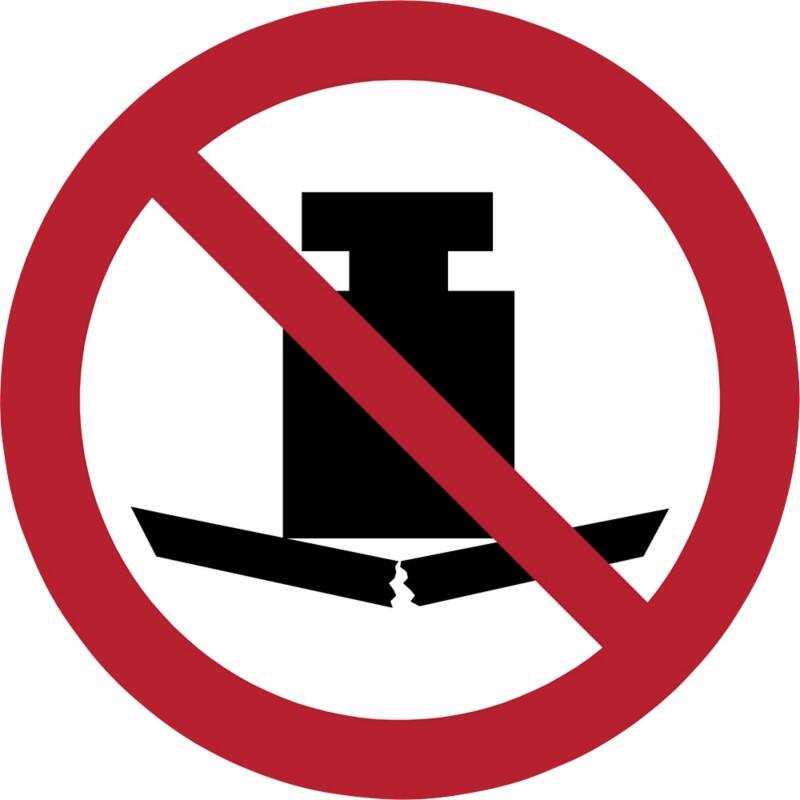 Djois Warnschild Schwere Last verboten Klebstoff, einschraubbar PP (Polypropylen) 10 (B) x 0,14 (H) cm 3 Stück