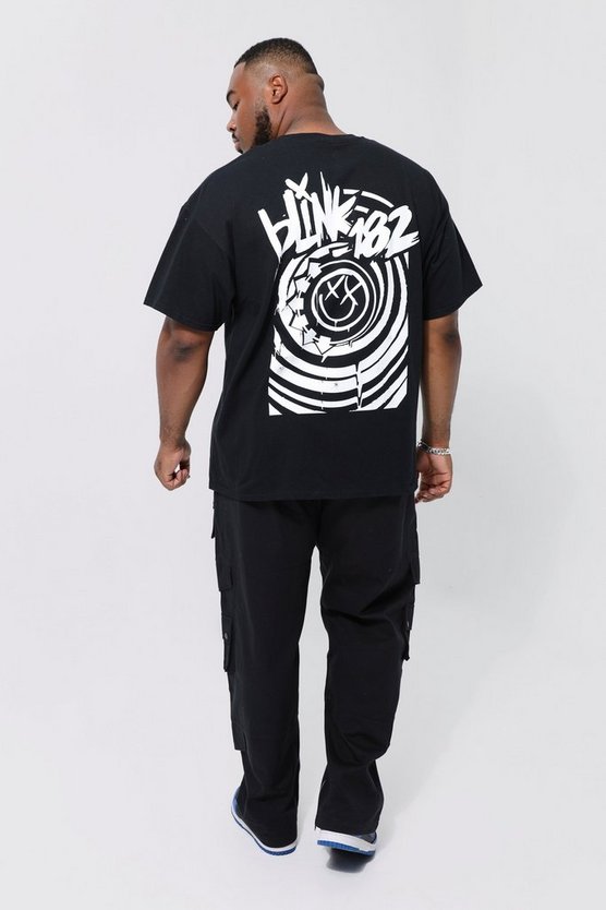 Plus Oversize T-Shirt mit lizenziertem Blink 182 Print