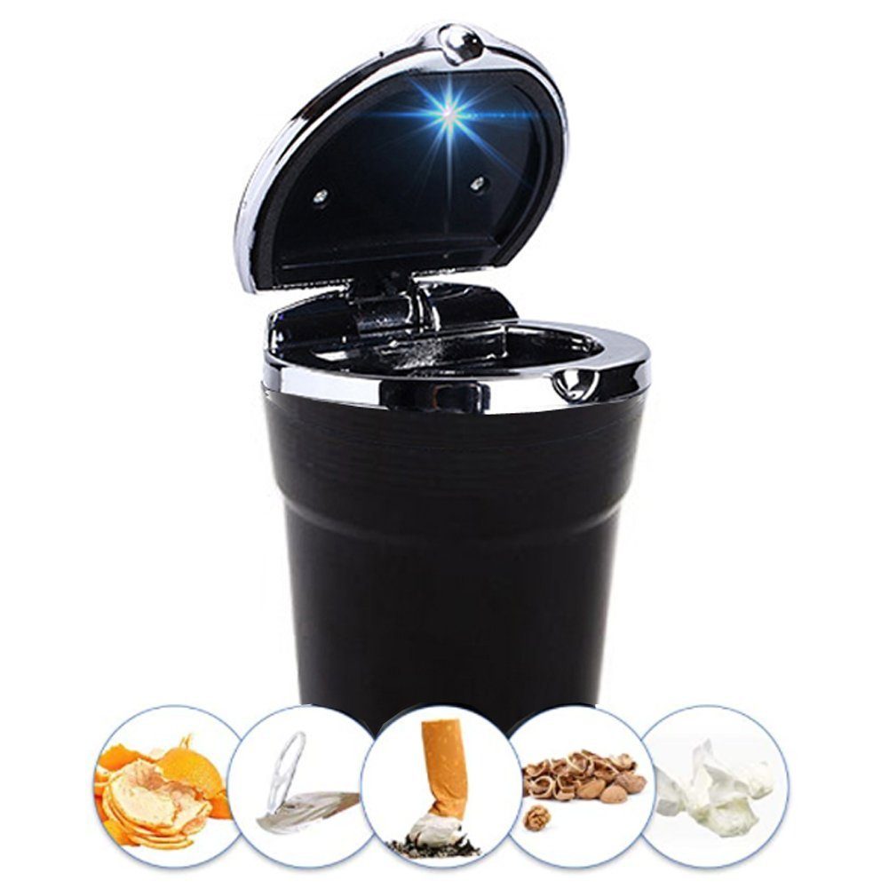 Bolwins Aschenbecher G59D KFZ Aschenbecher Autoaschenbecher LED Getränkehalter Gluttöter