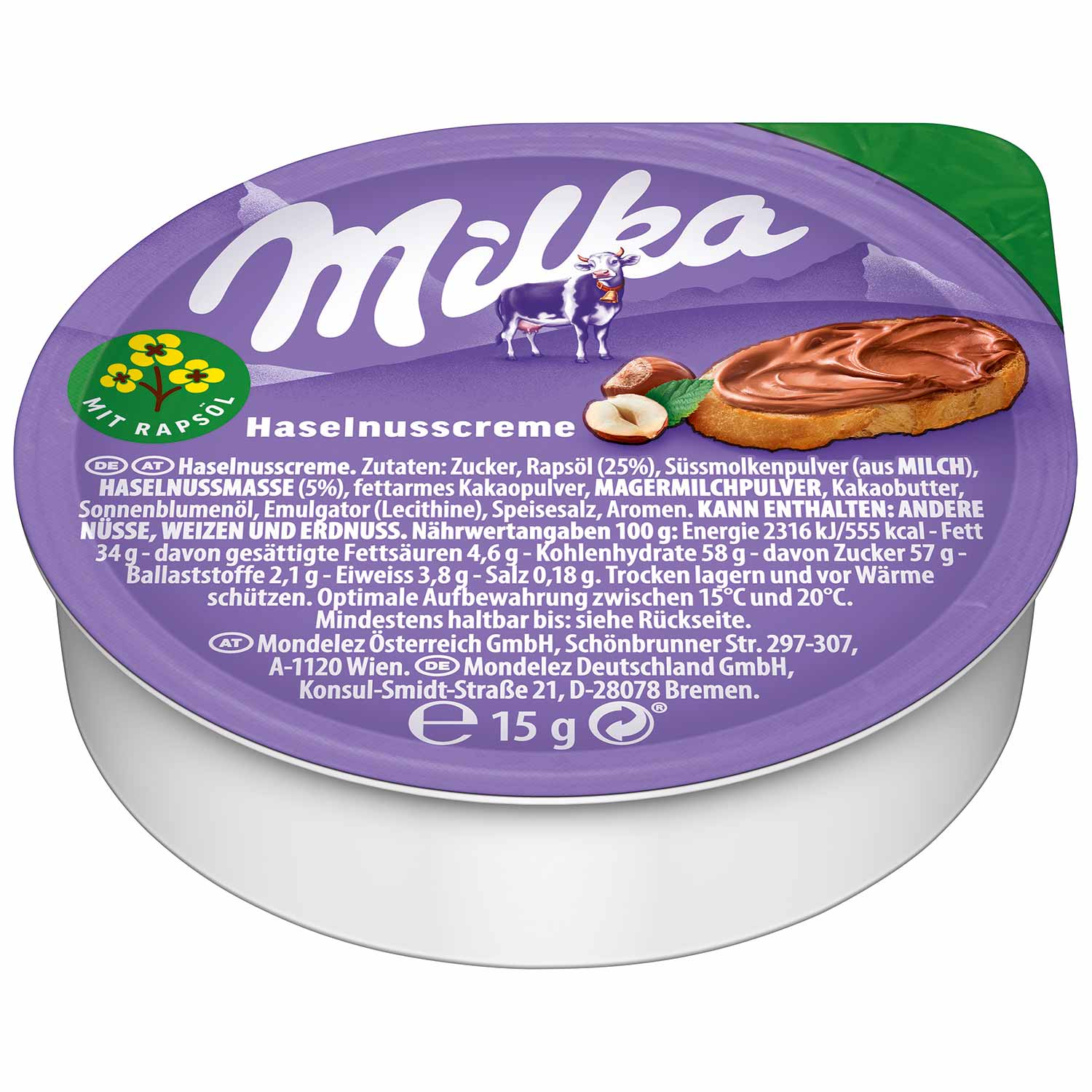 Milka Haselnusscreme 150x15g