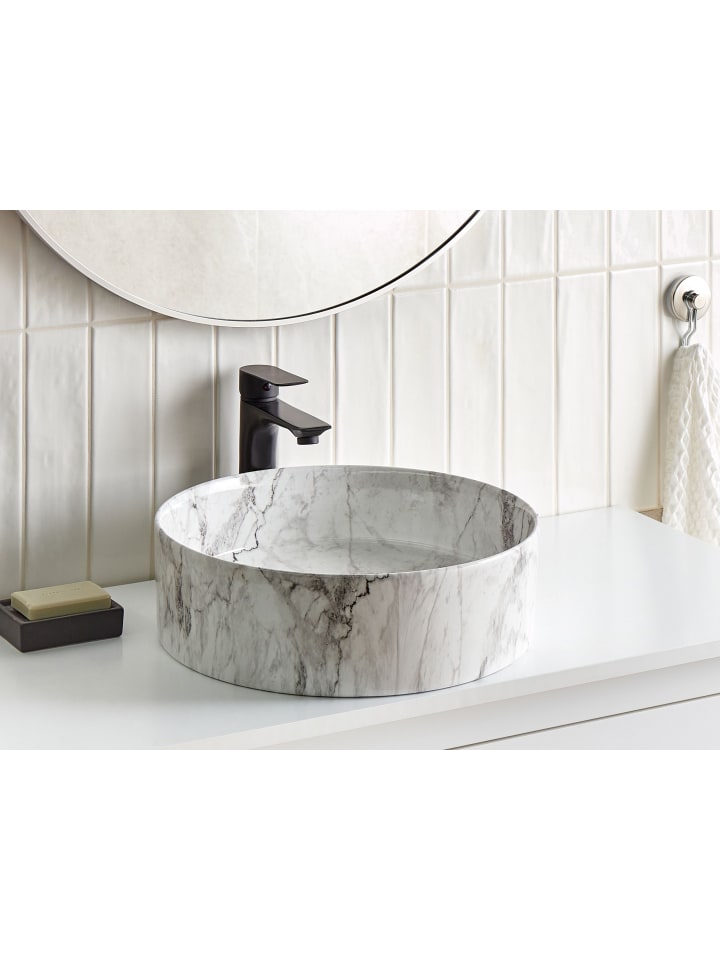 Beliani Waschbecken MANIS in Weiß - (W) 40 x (H) 12 x (L) 40 cm günstig kaufen onesize