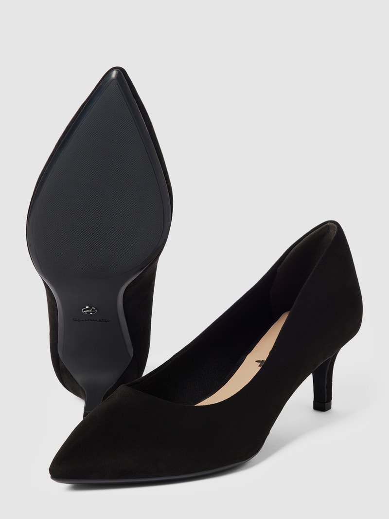 Pumps mit Label-Detail in schwarz