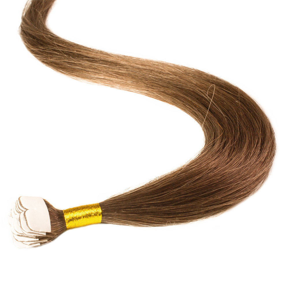 hair2heart Extensions adhesives Mini Tape Premium cheveux naturels #8 Marron clair extensions