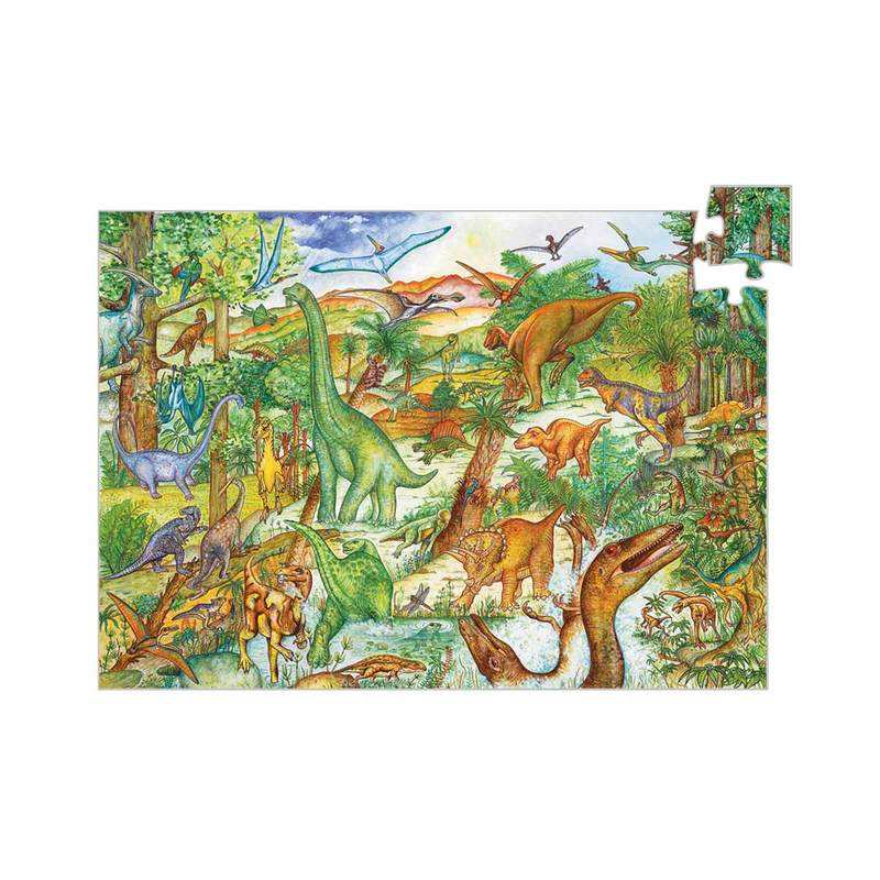 Puzzle Dinosaures 100 pièces + poster et livret Djeco