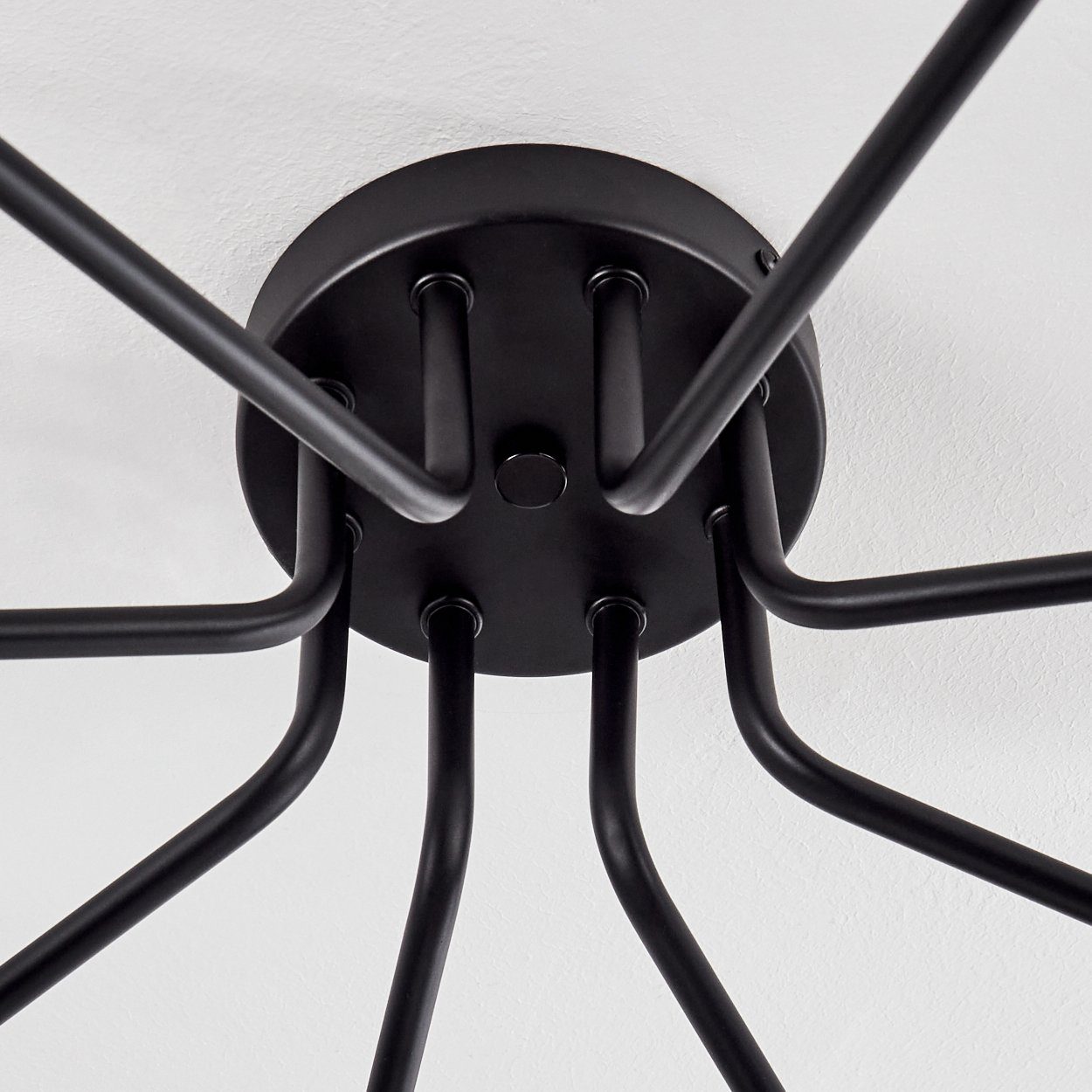 hofstein Deckenleuchte Garaguso moderne Deckenlampe aus Metall/Glas in Schwarz/Rauchfarben, ohne Leuchtmittel, Leuchte im Retro/Vintage-Design mit Schirmen aus Rauchglas, 8xG9