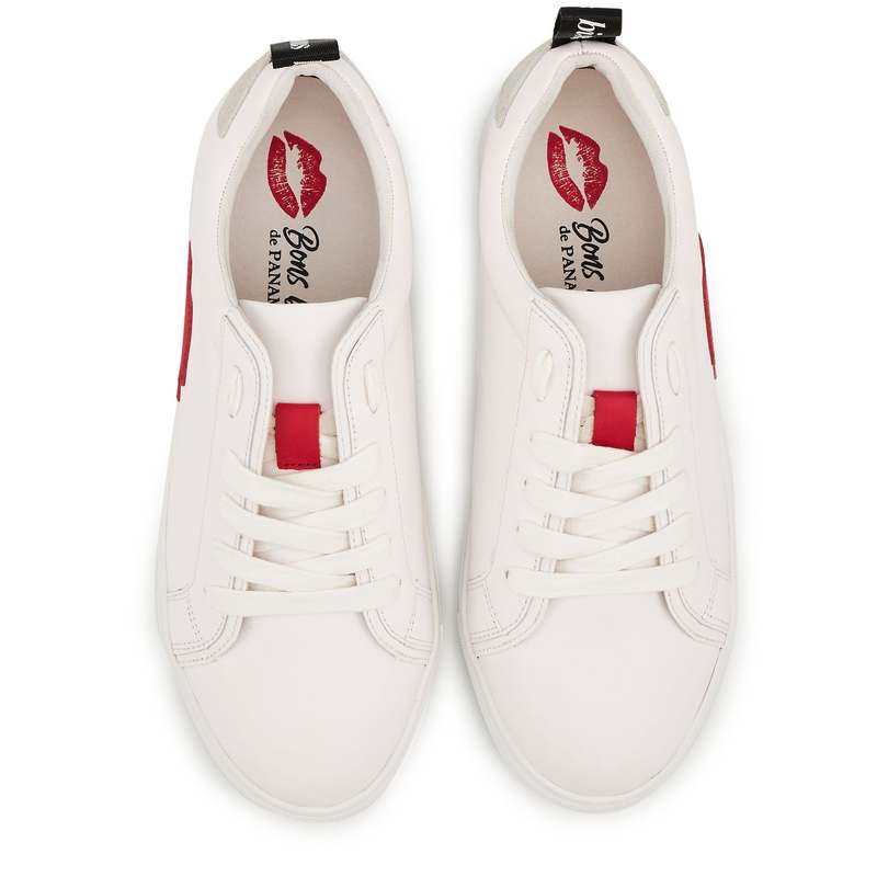 Baskets en cuir Betty rouge