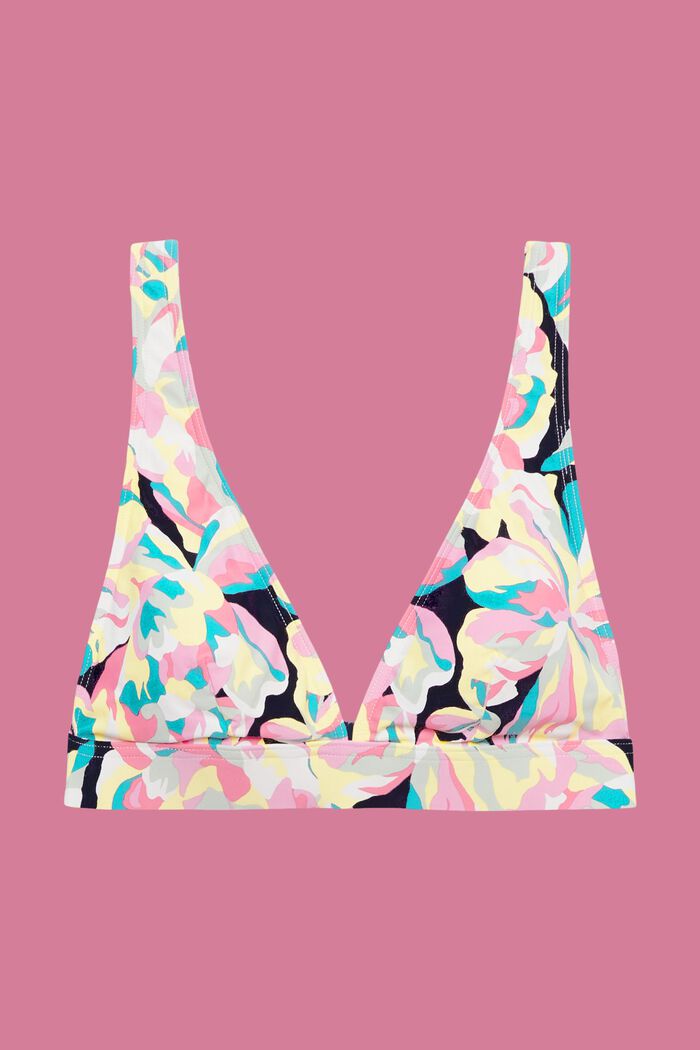 Wattiertes Bikini-Top mit floralem Print