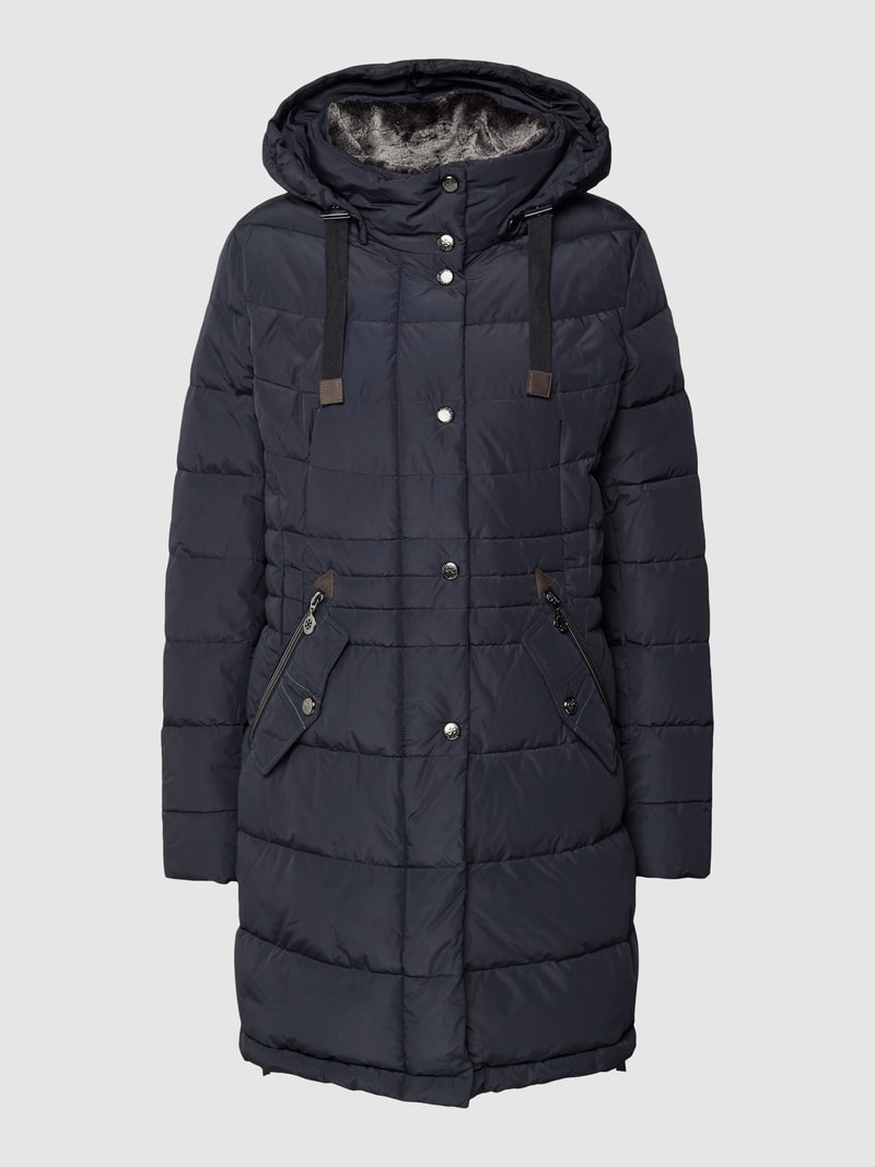 Steppjacke mit abnehmbarer Kapuze in marineblau
