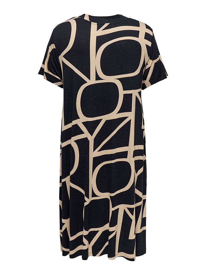 ONLY Carmakoma Kleid in Schwarz/ Beige günstig kaufen