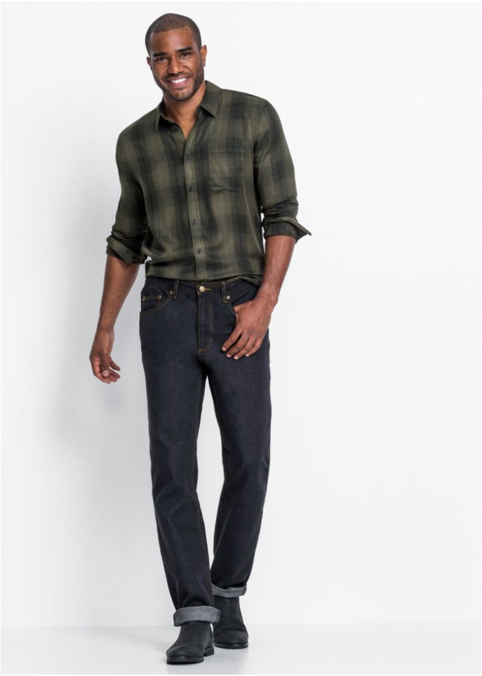 Classic Fit Jeans mit seitlichem Dehnbund, Straight