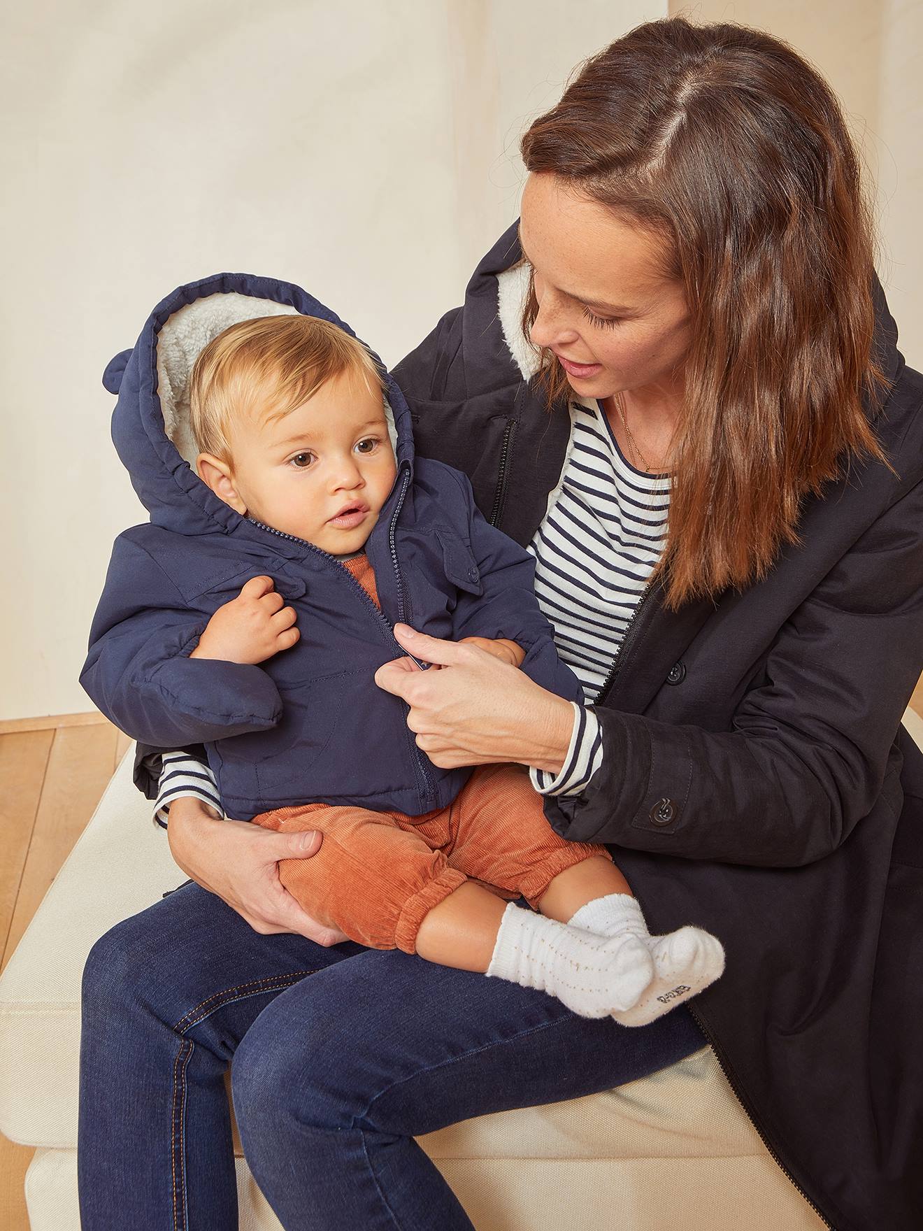 Vertbaudet 2-in-1 Baby Ausfahrsack / Steppjacke, Recycling-Polyester - nachtblau