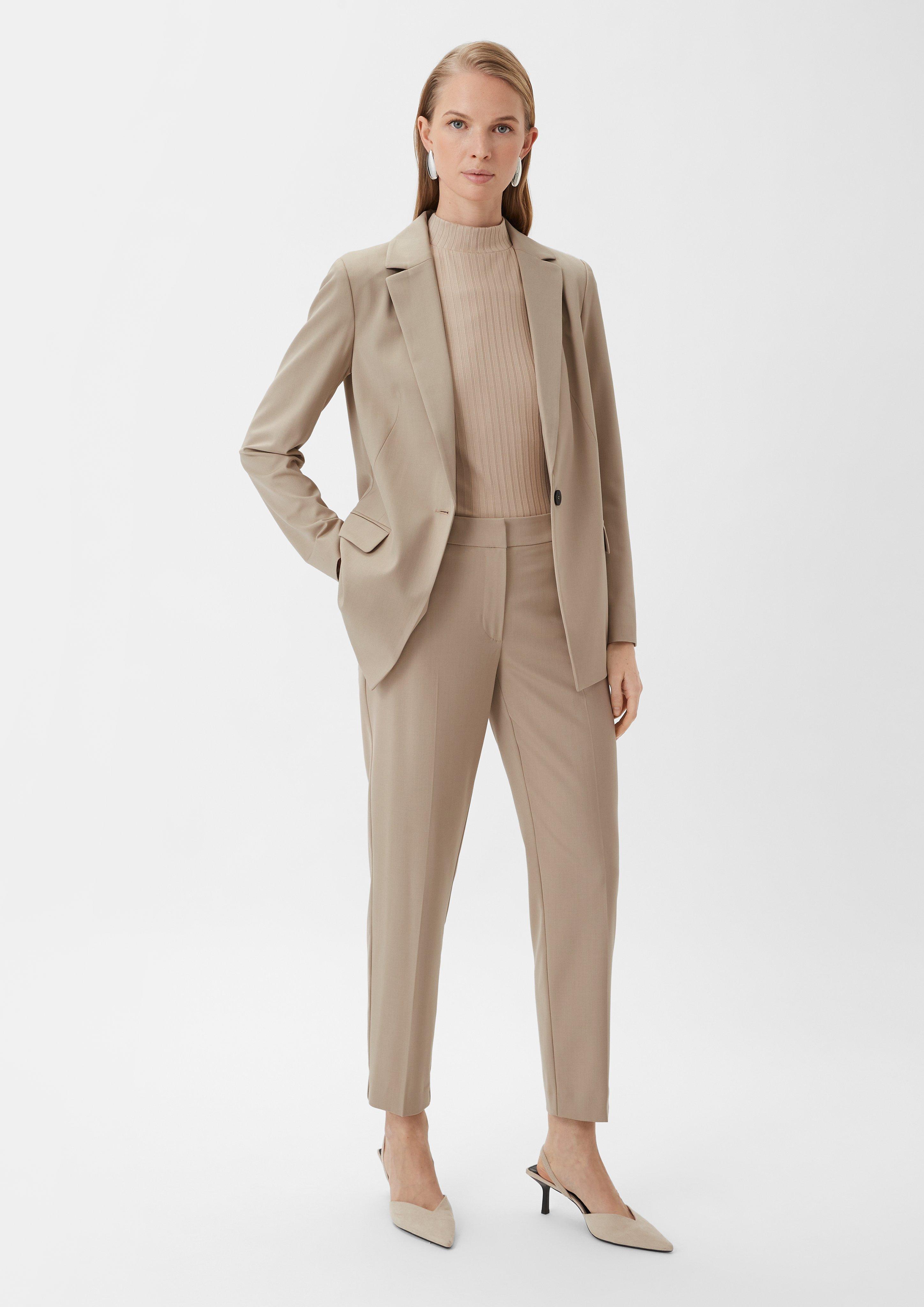 Cigarette Pants mit Bügelfalten - helles beige