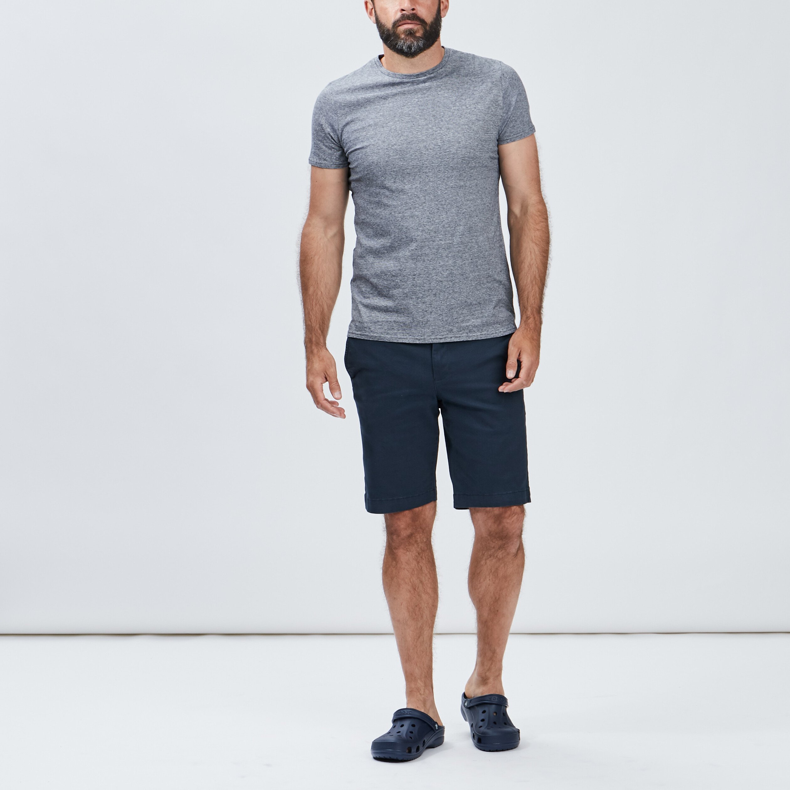 T-shirt coton manches courtes gris foncé homme | La Halle