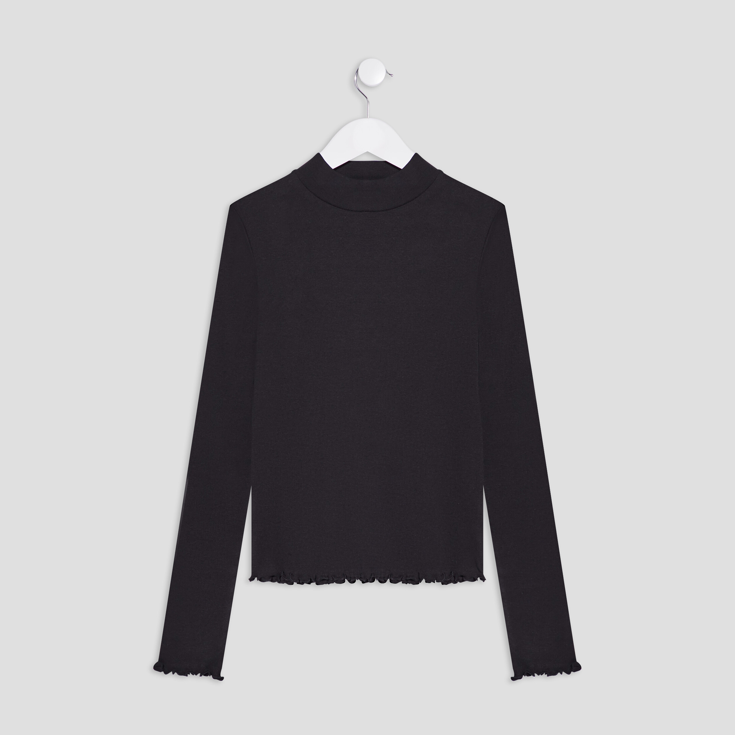 T-shirt col montant noir femme | La Halle