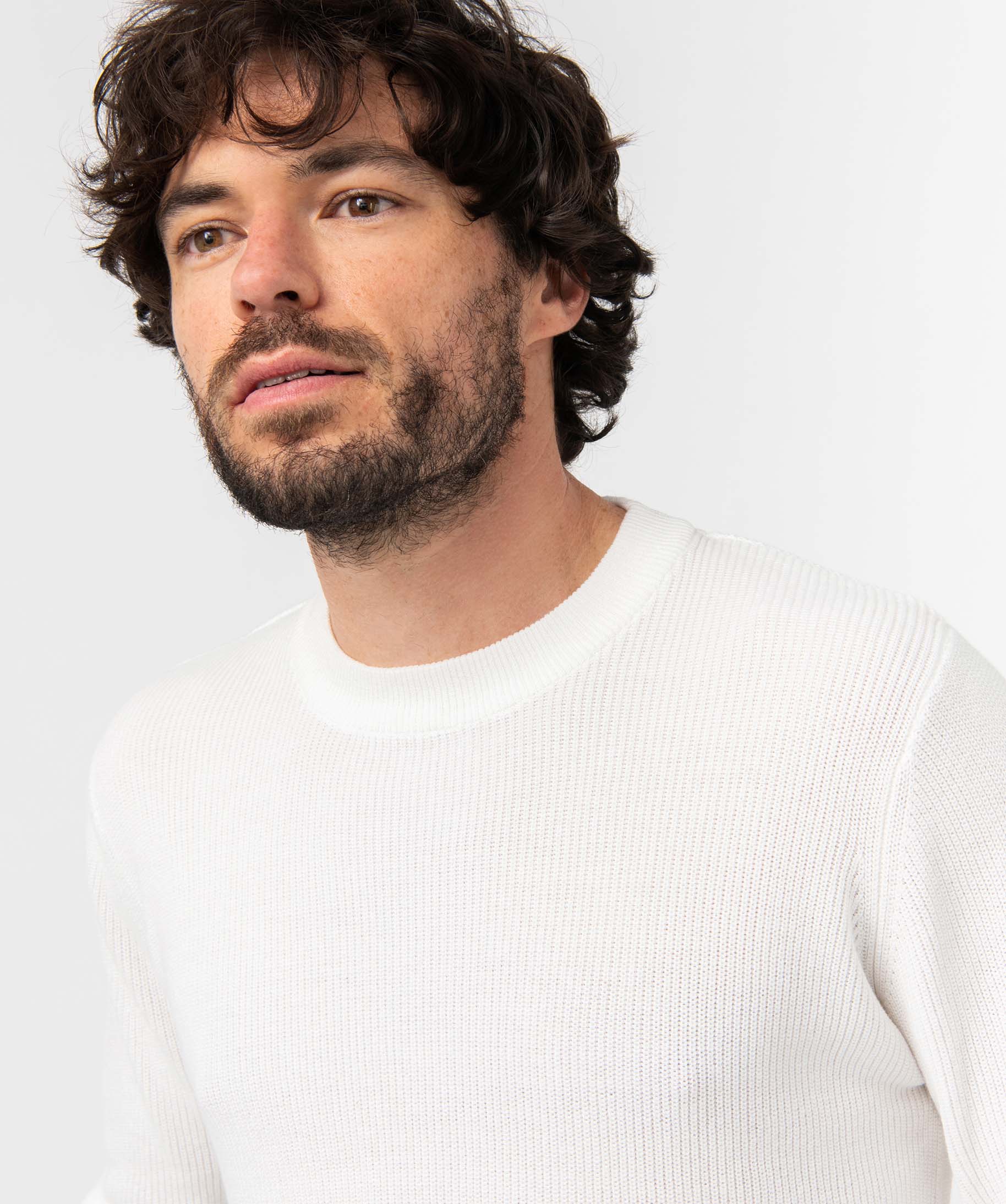 Pull homme en maille unie blanc | GEMO