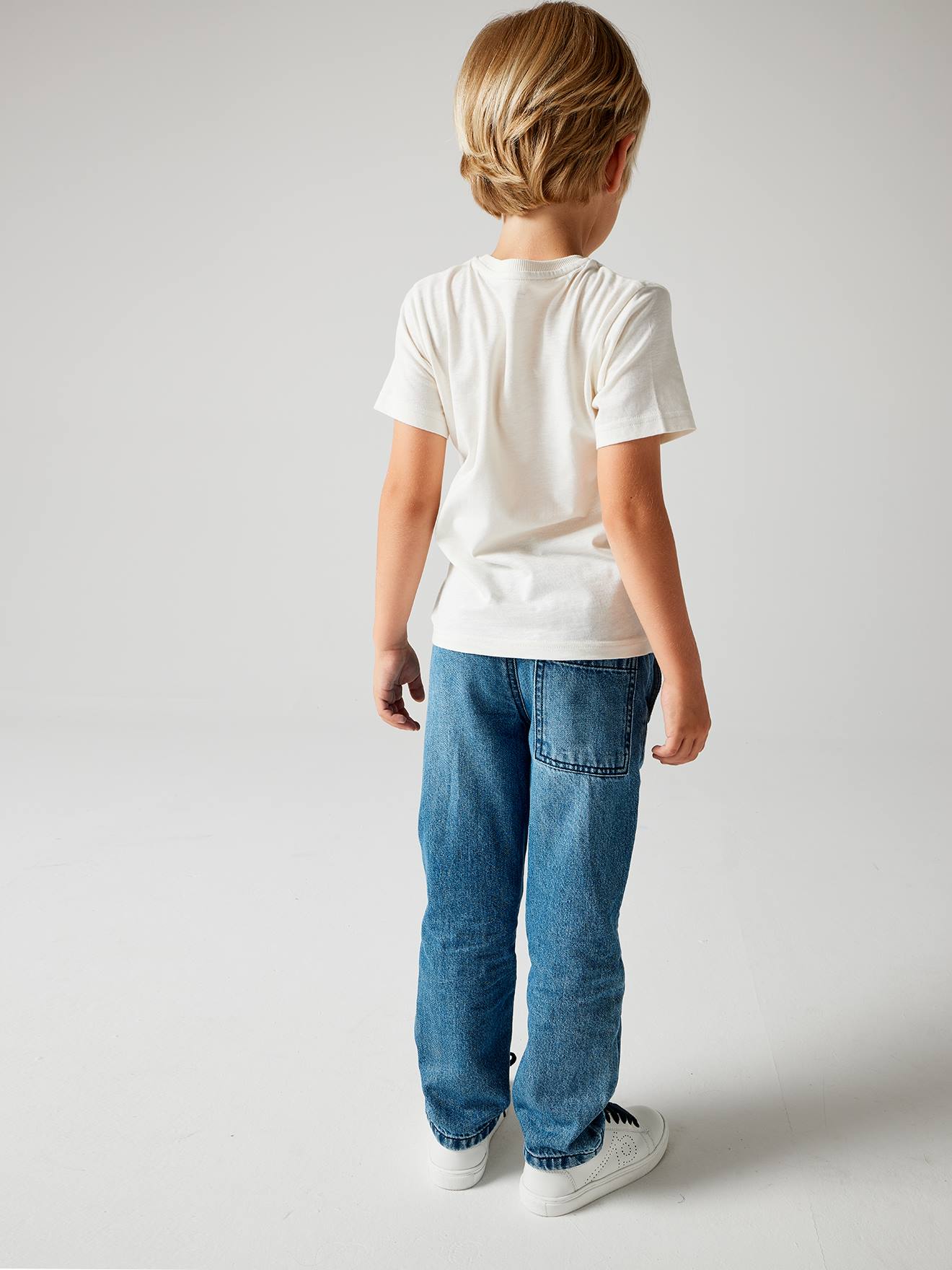 Vertbaudet Weite Jungen Jeans mit Schlupfbund Oeko-Tex - grauer denim