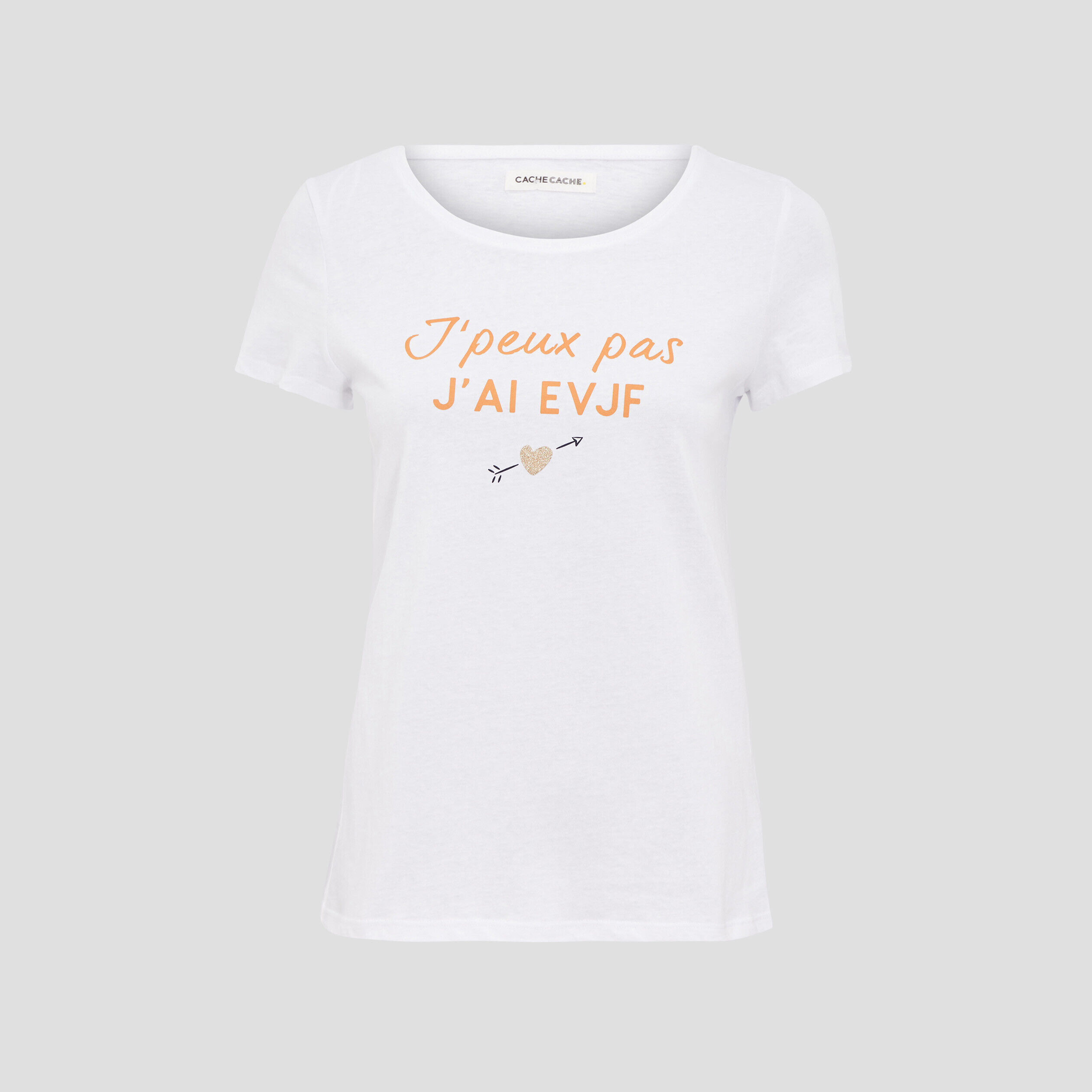 T-shirt manches courtes ecru femme | Cache Cache