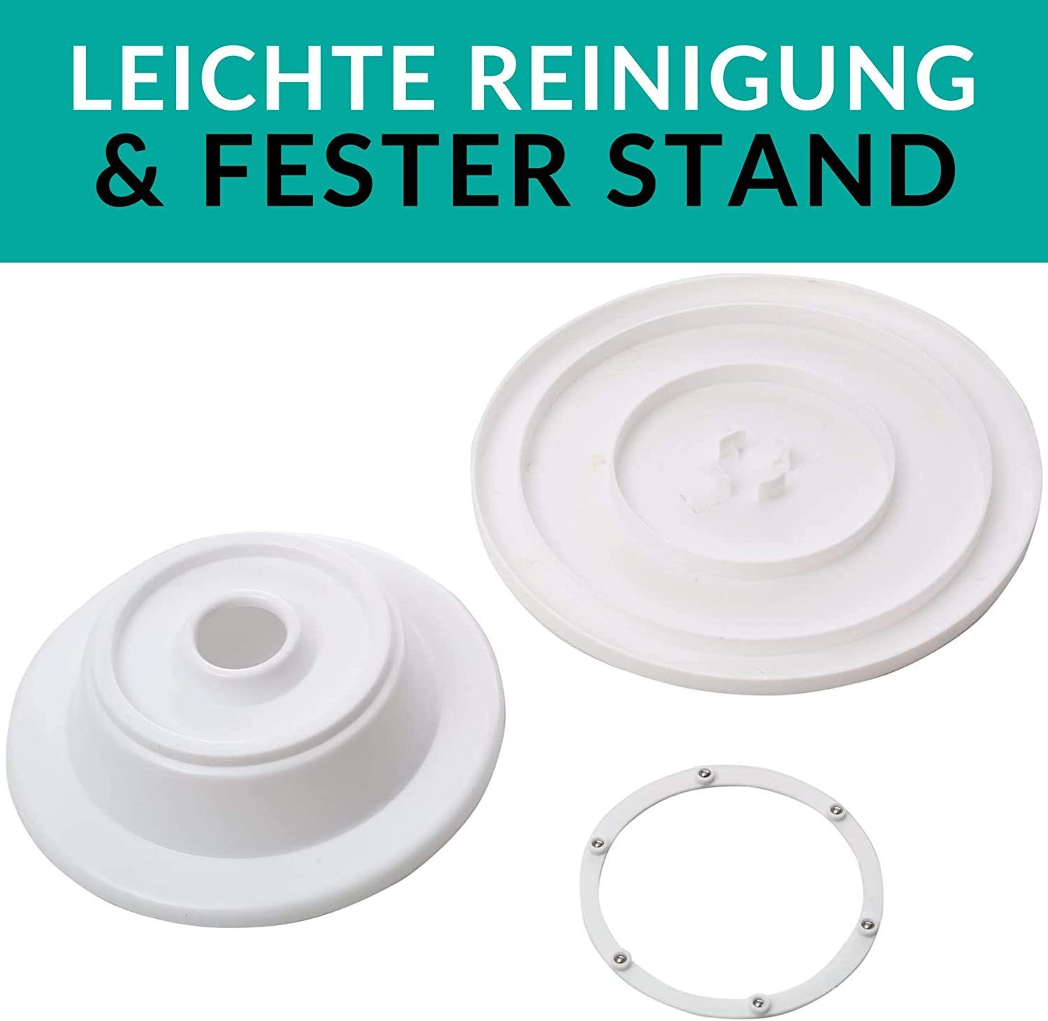 Praknu Tortenplatte 4Tlg Tortenplatte Drehbar Set, Plastik-Edelstahl, (Set, 4-tlg), inkl. Tortenheber, Streichpalette und Tortenschneider, Edelstahl - Spülmaschinenfest