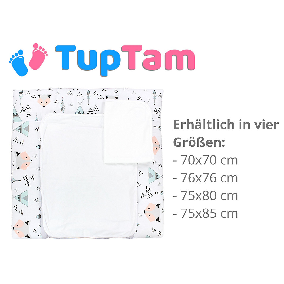 Wickelauflage inkl. 2 Frotteebezüge für Kinder